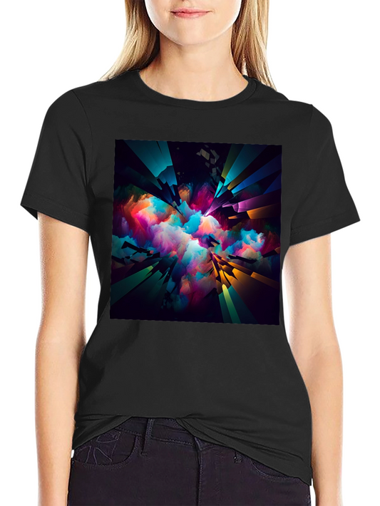 Abstract Explosion T-Shirt - Vivid Colors Unique Design