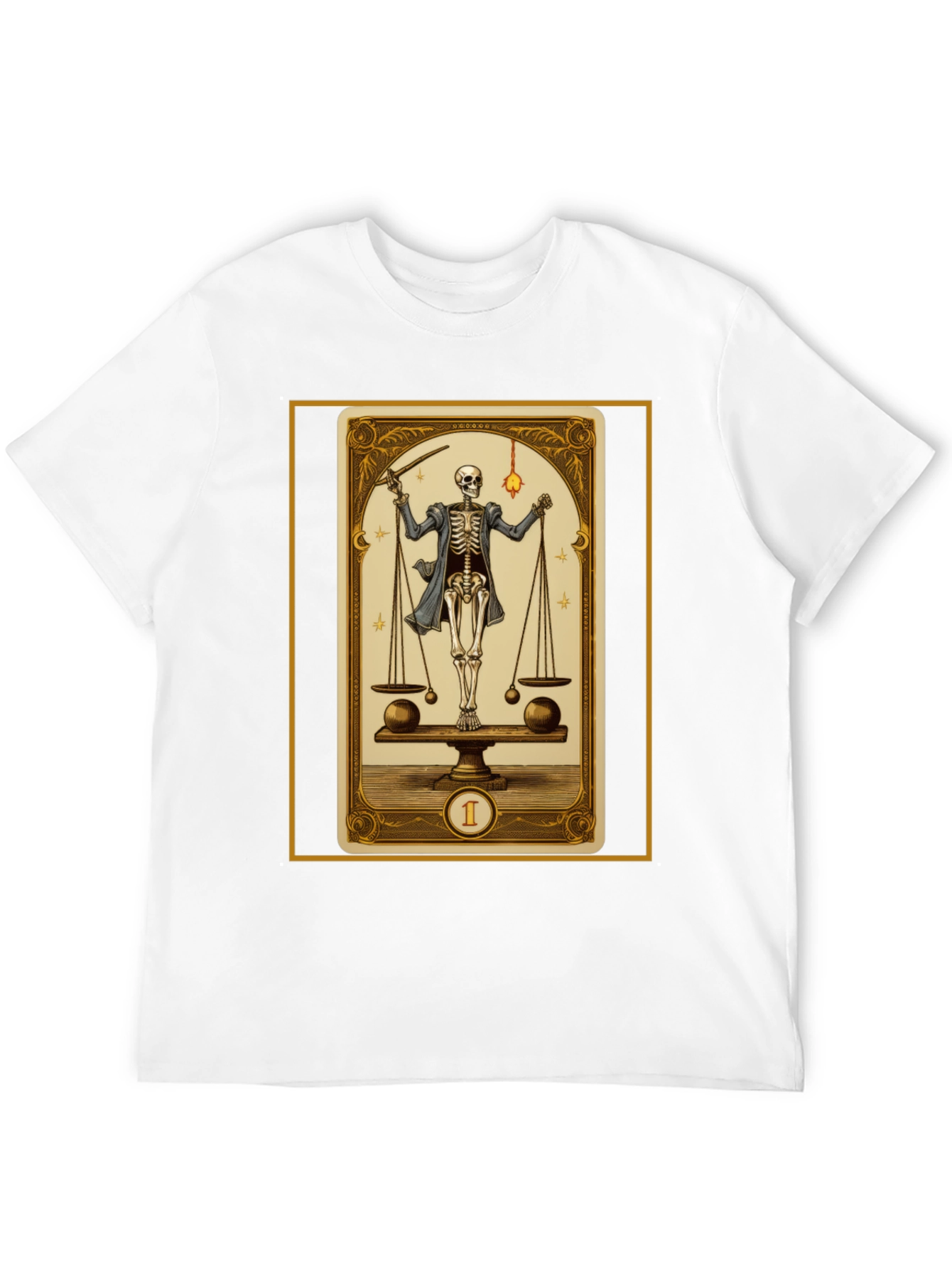 Skeleton Tarot Card Graphic T-Shirt