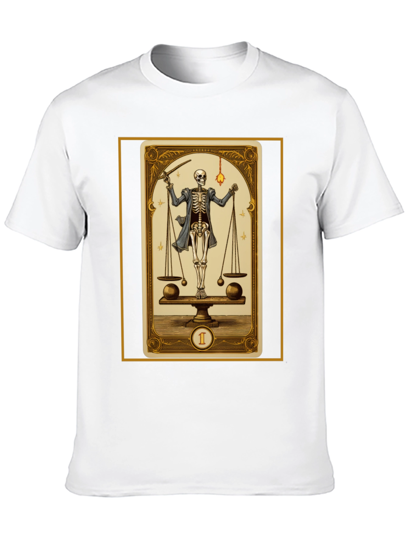 Skeleton Tarot Card Graphic T-Shirt