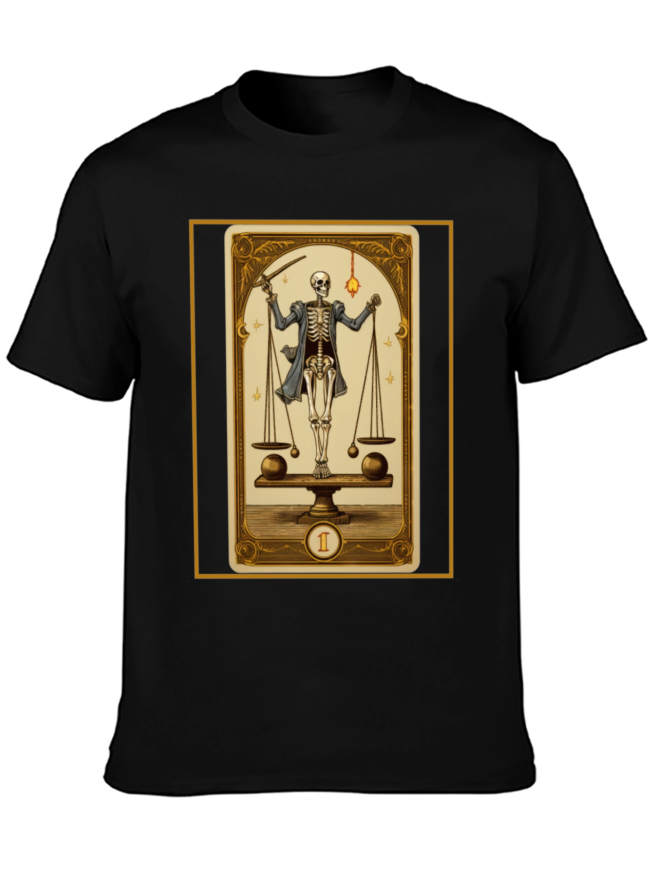 Skeleton Tarot Card Graphic T-Shirt