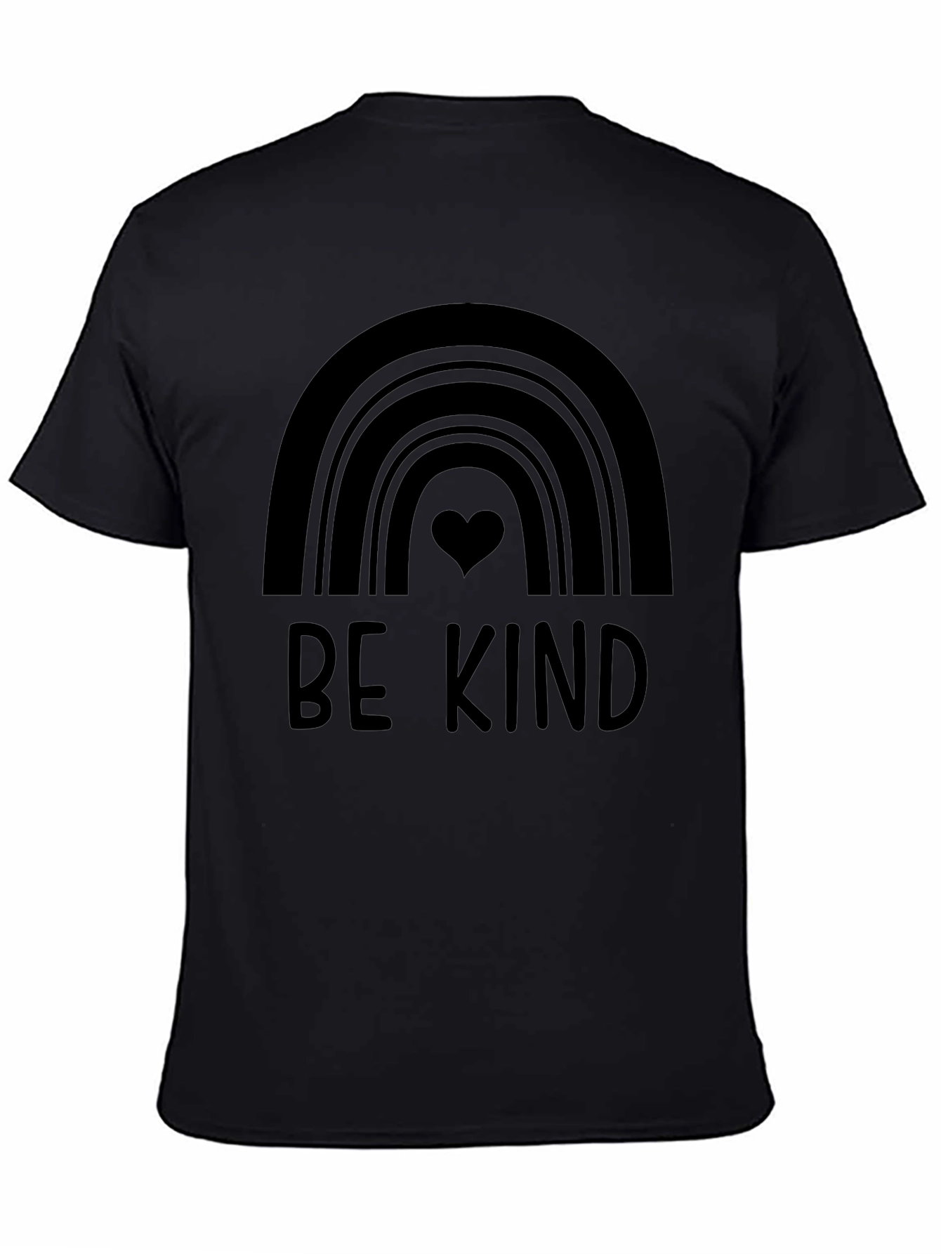 Be Kind Rainbow Graphic Tee - Black