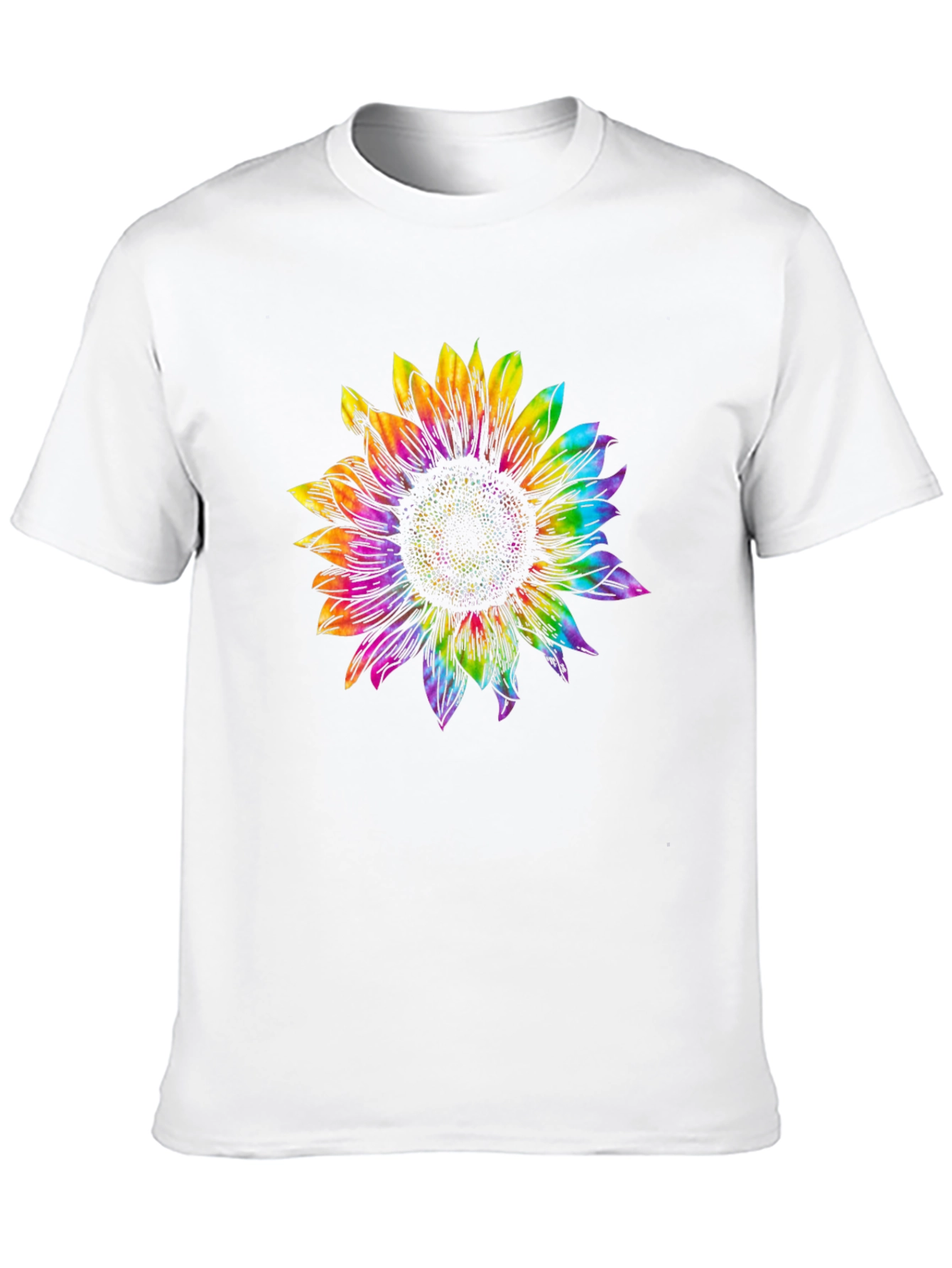 Rainbow Sunflower Graphic Tee - Black Unisex T-Shirt