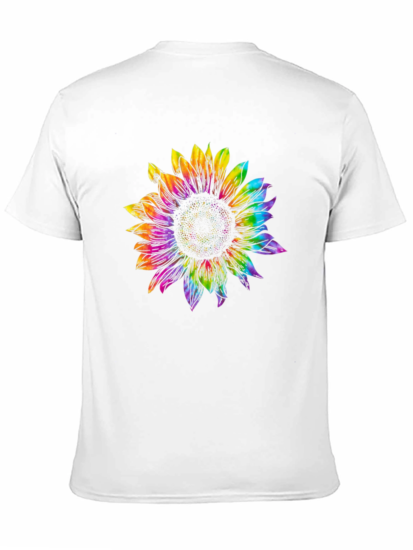 Rainbow Sunflower Graphic Tee - Black Unisex T-Shirt
