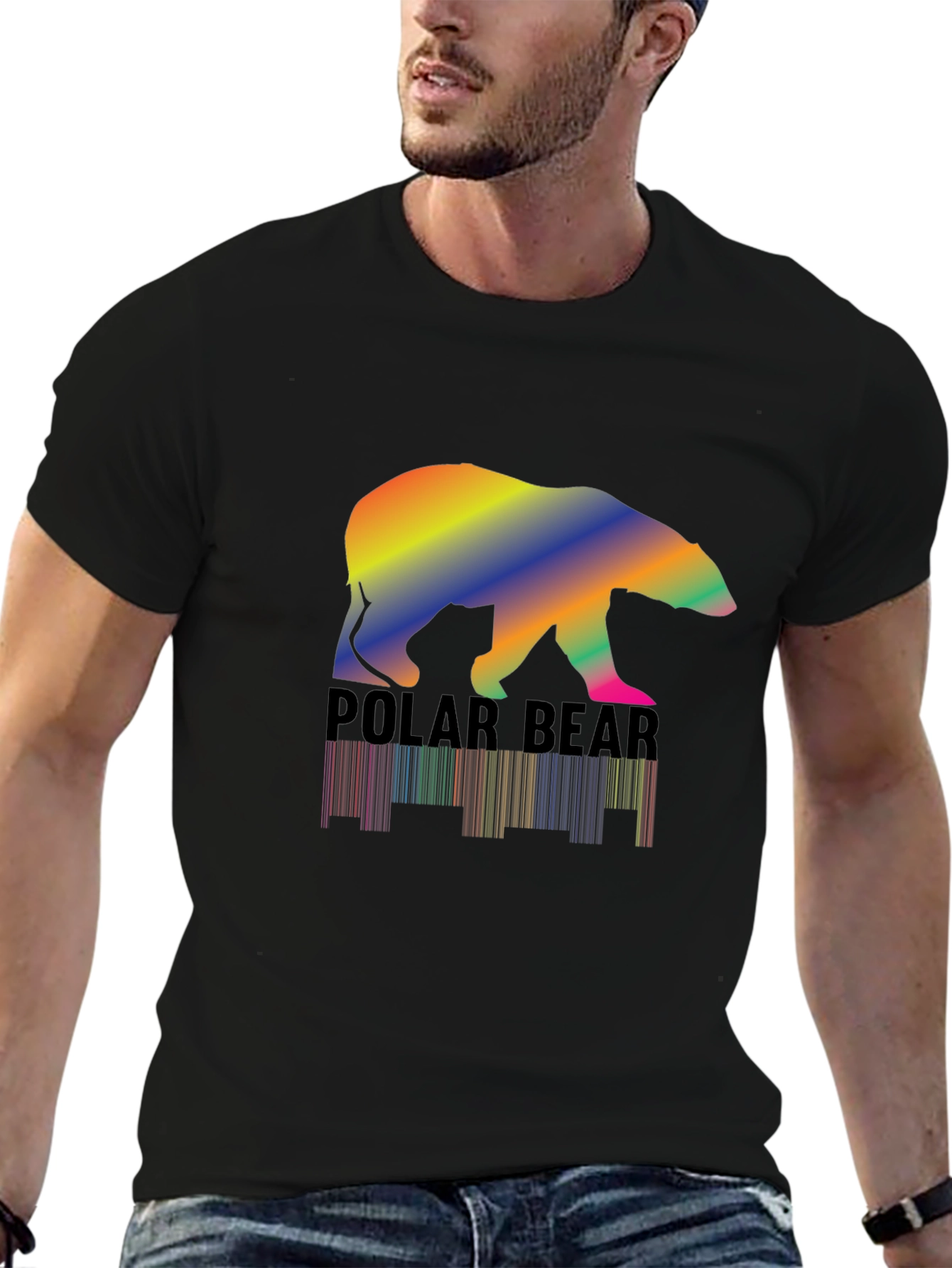 Rainbow Polar Bear Graphic T-Shirt