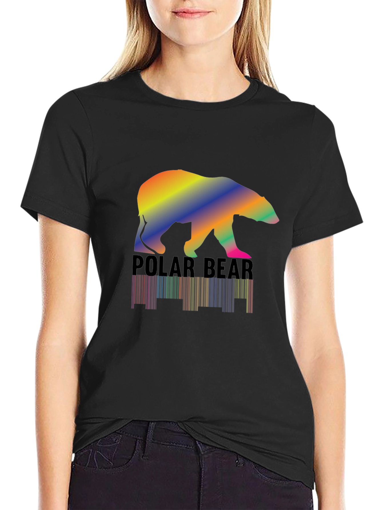 Rainbow Polar Bear Graphic T-Shirt