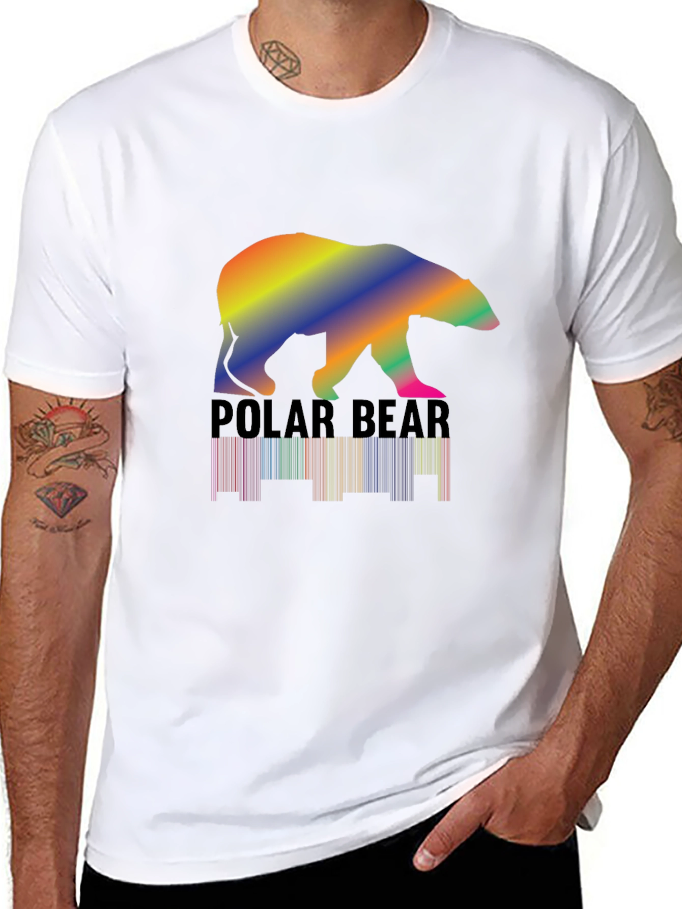 Rainbow Polar Bear Graphic T-Shirt