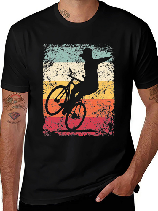 Vintage Cycling Silhouette Tee - Retro Style