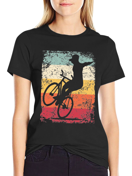 Vintage Cycling Silhouette Tee - Retro Style
