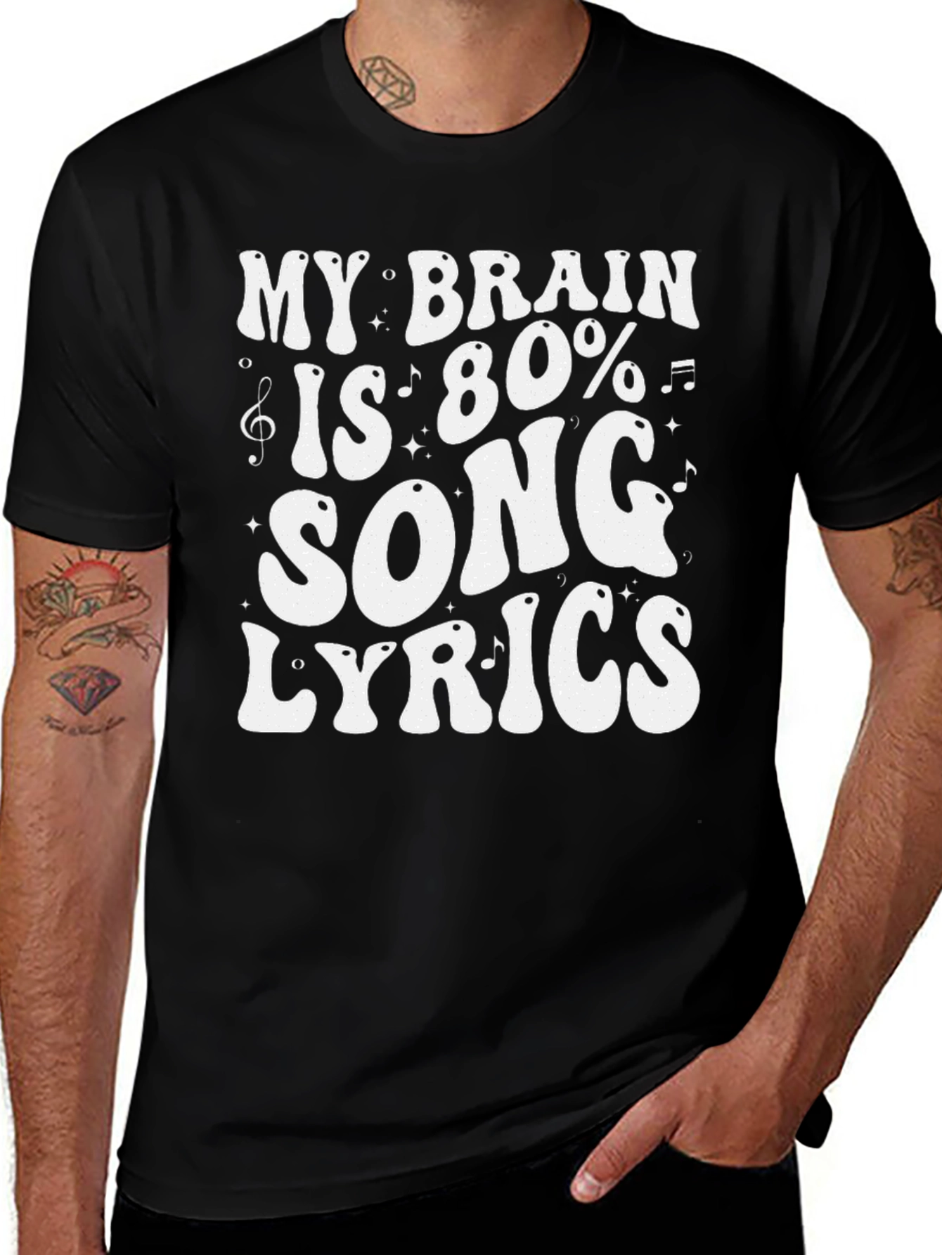 My Brain is 80% Song Lyrics T-Shirt