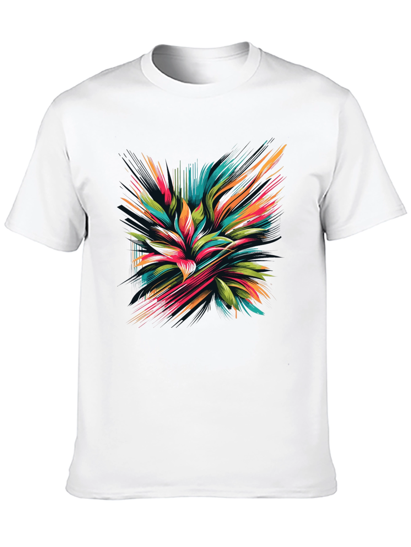Abstract Floral Graphic Black T-Shirt