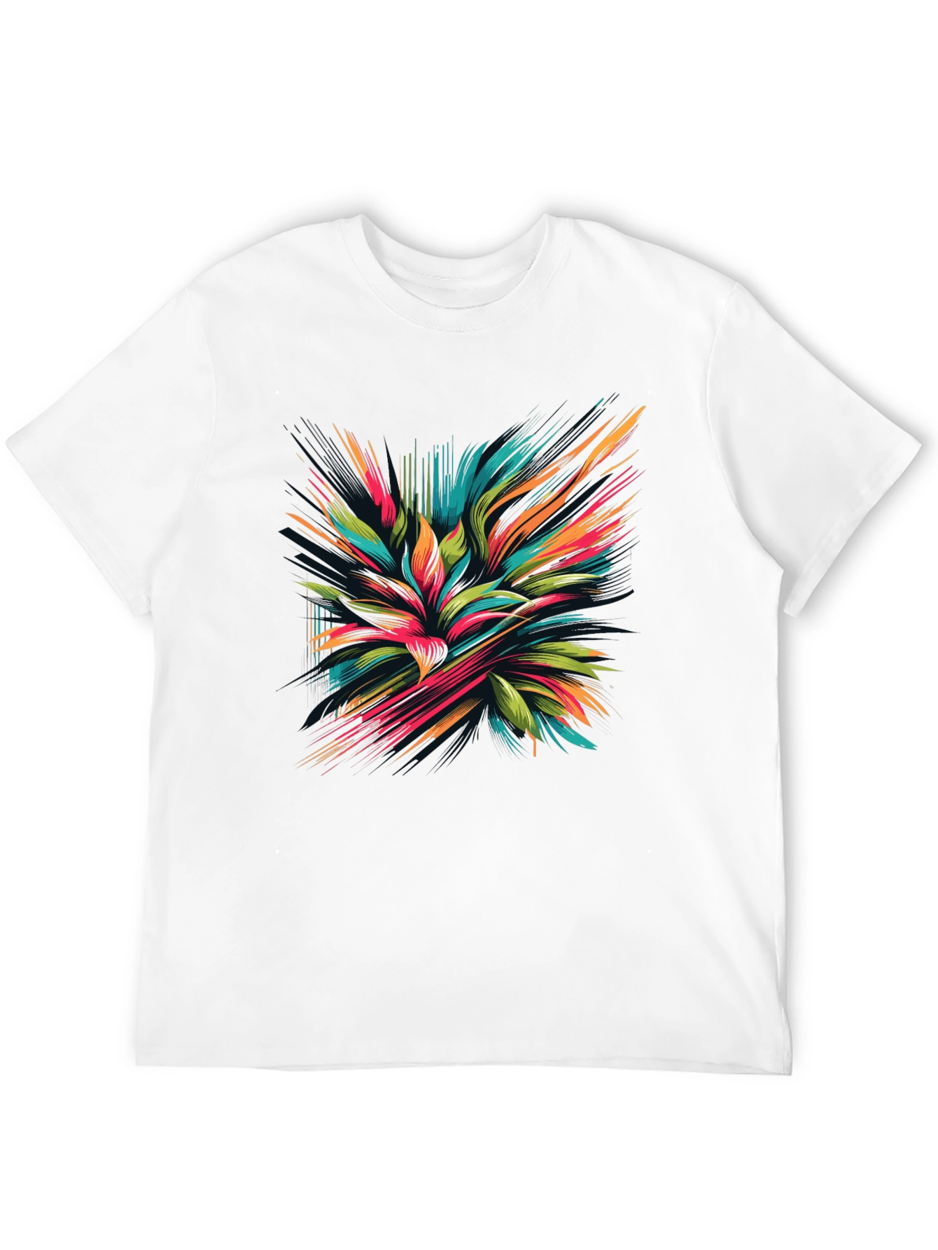 Abstract Floral Graphic Black T-Shirt