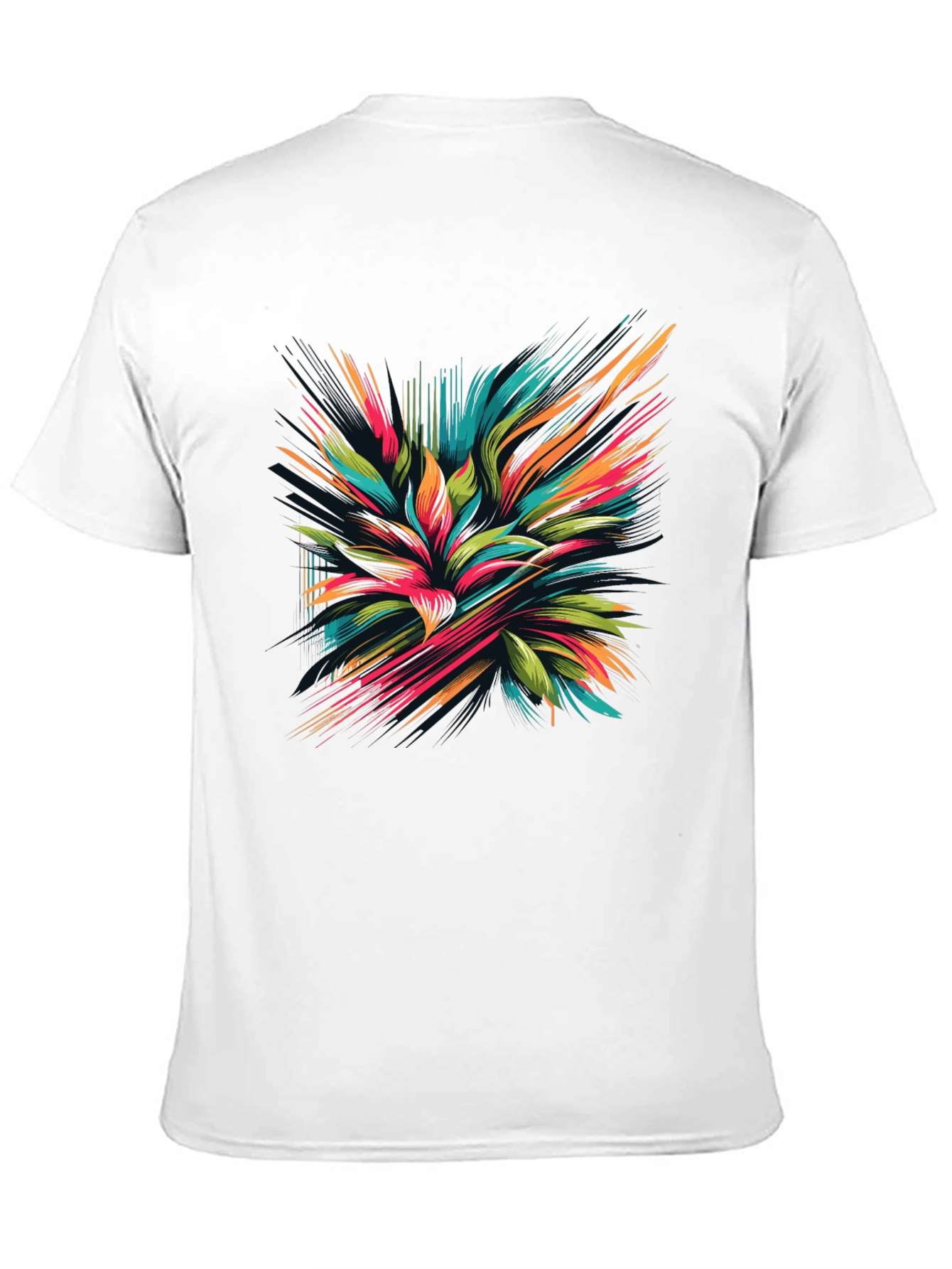 Abstract Floral Graphic Black T-Shirt