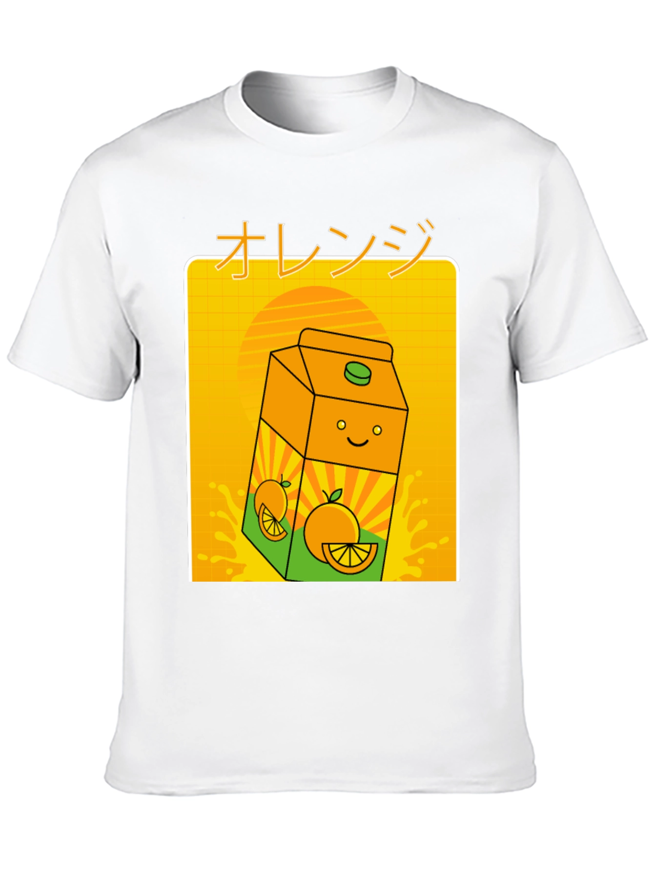 Orange Juice Cartoon T-Shirt - Kawaii Aesthetic Tee