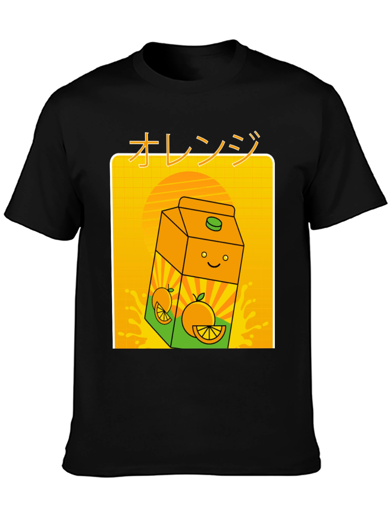 Orange Juice Cartoon T-Shirt - Kawaii Aesthetic Tee