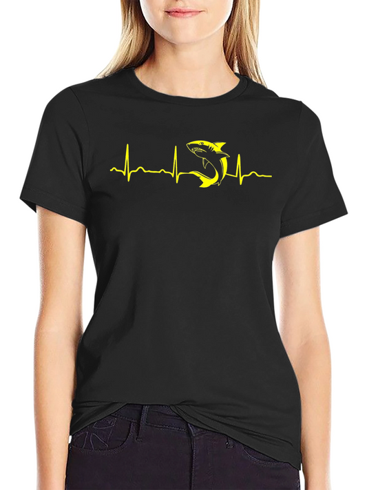 Shark Heartbeat T-Shirt - Cool Graphic Tee