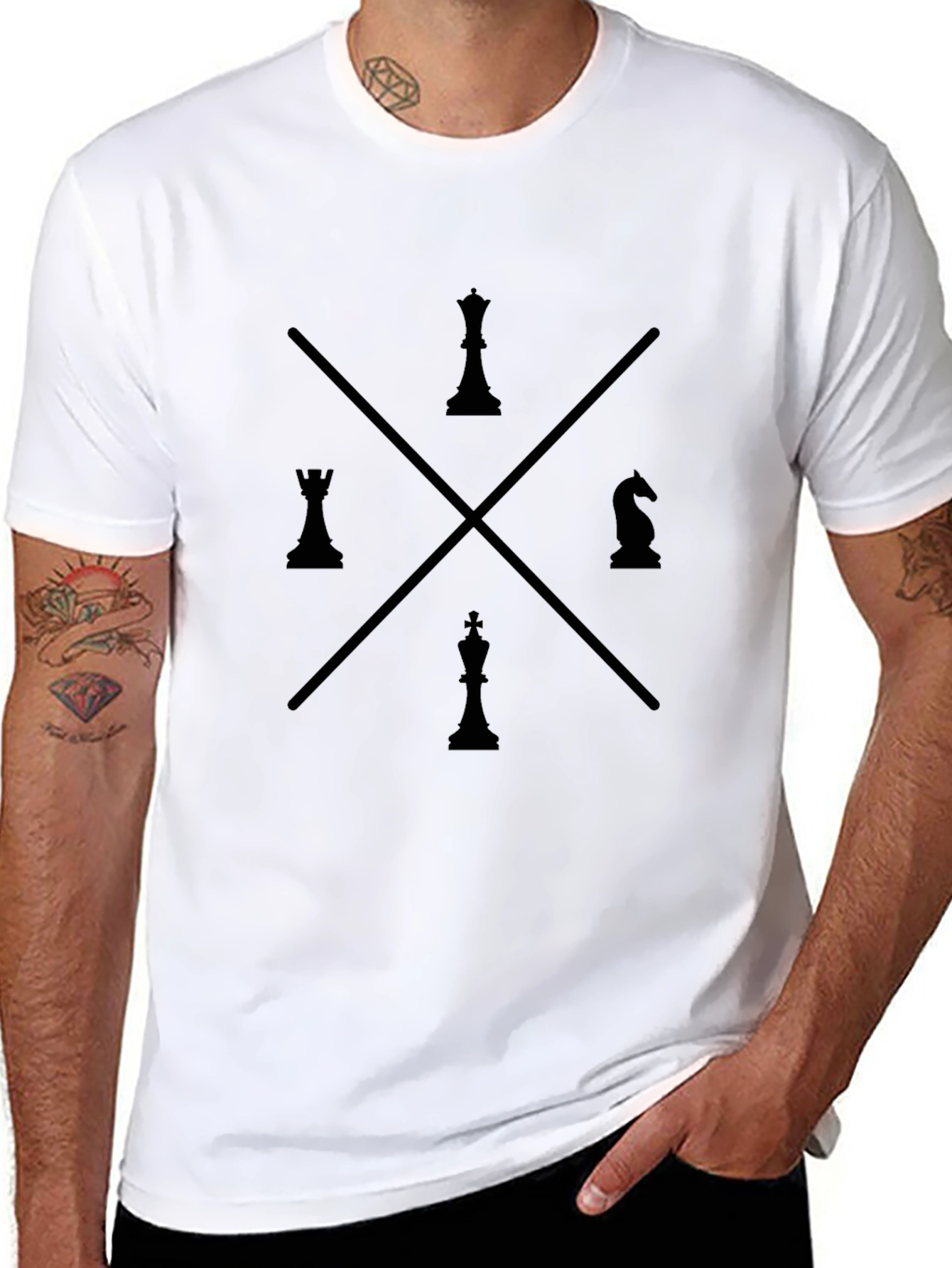 Chess Piece Graphic Tee - Black