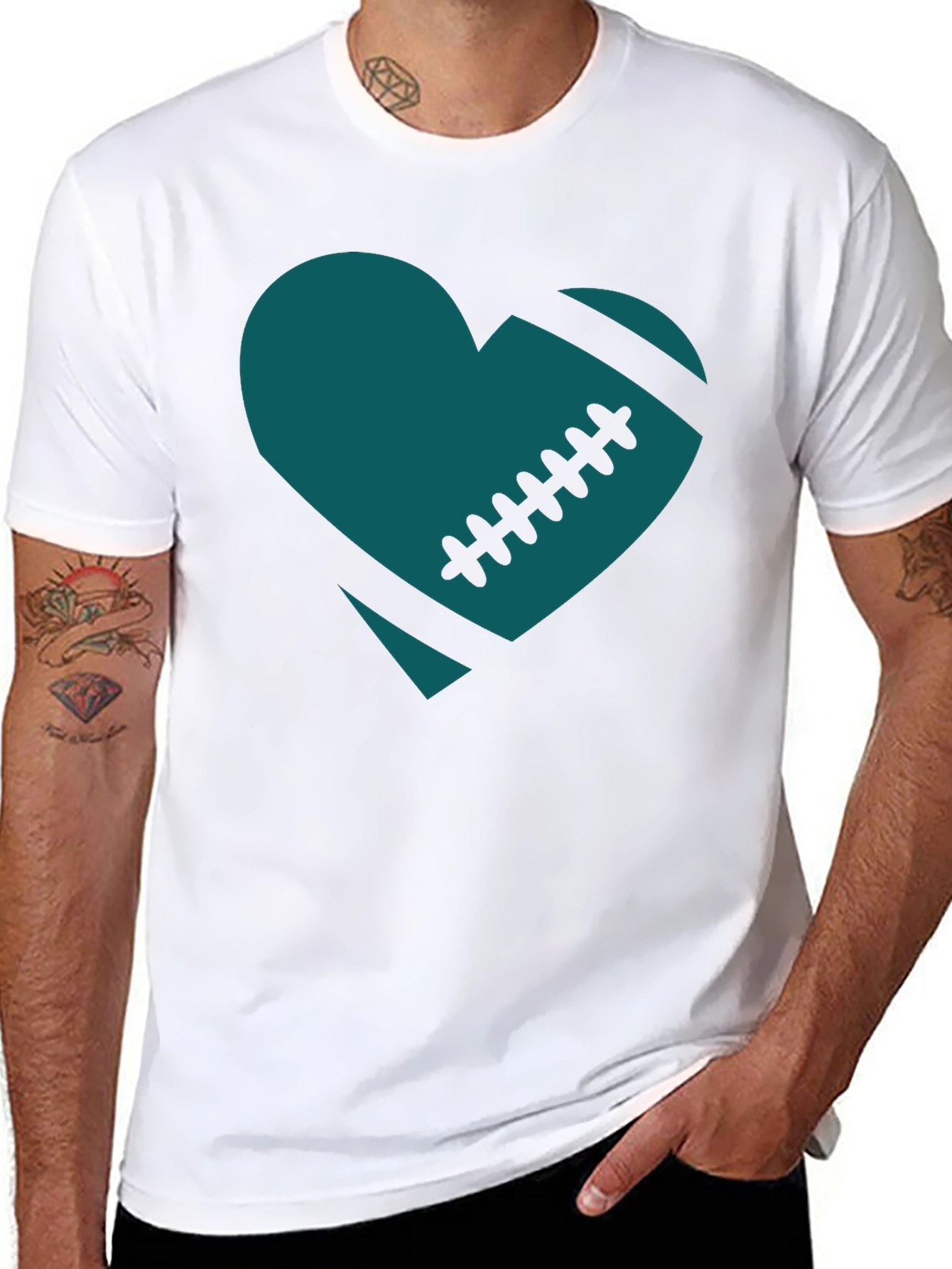 Football Heart Tee - Eagles Fan Shirt