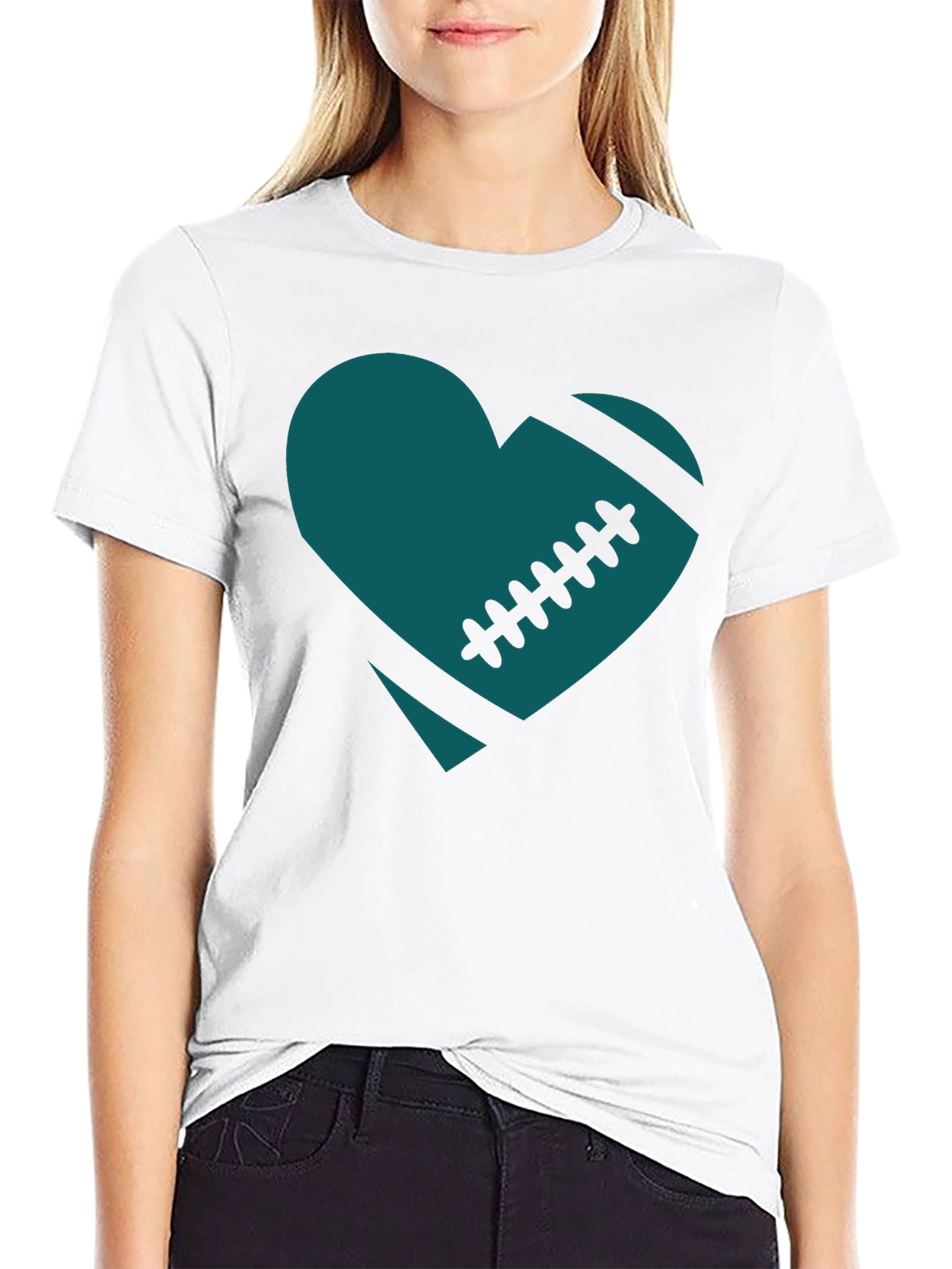 Football Heart Tee - Eagles Fan Shirt