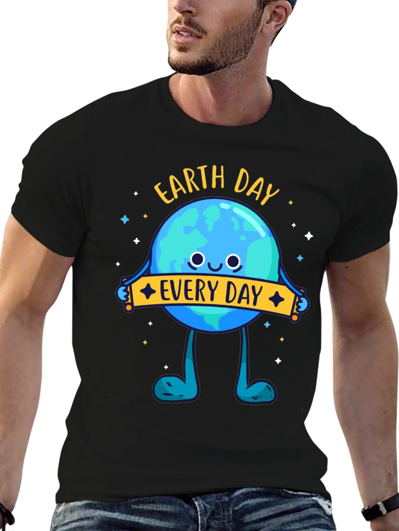 Earth Day Everyday T-Shirt - Black Graphic Tee