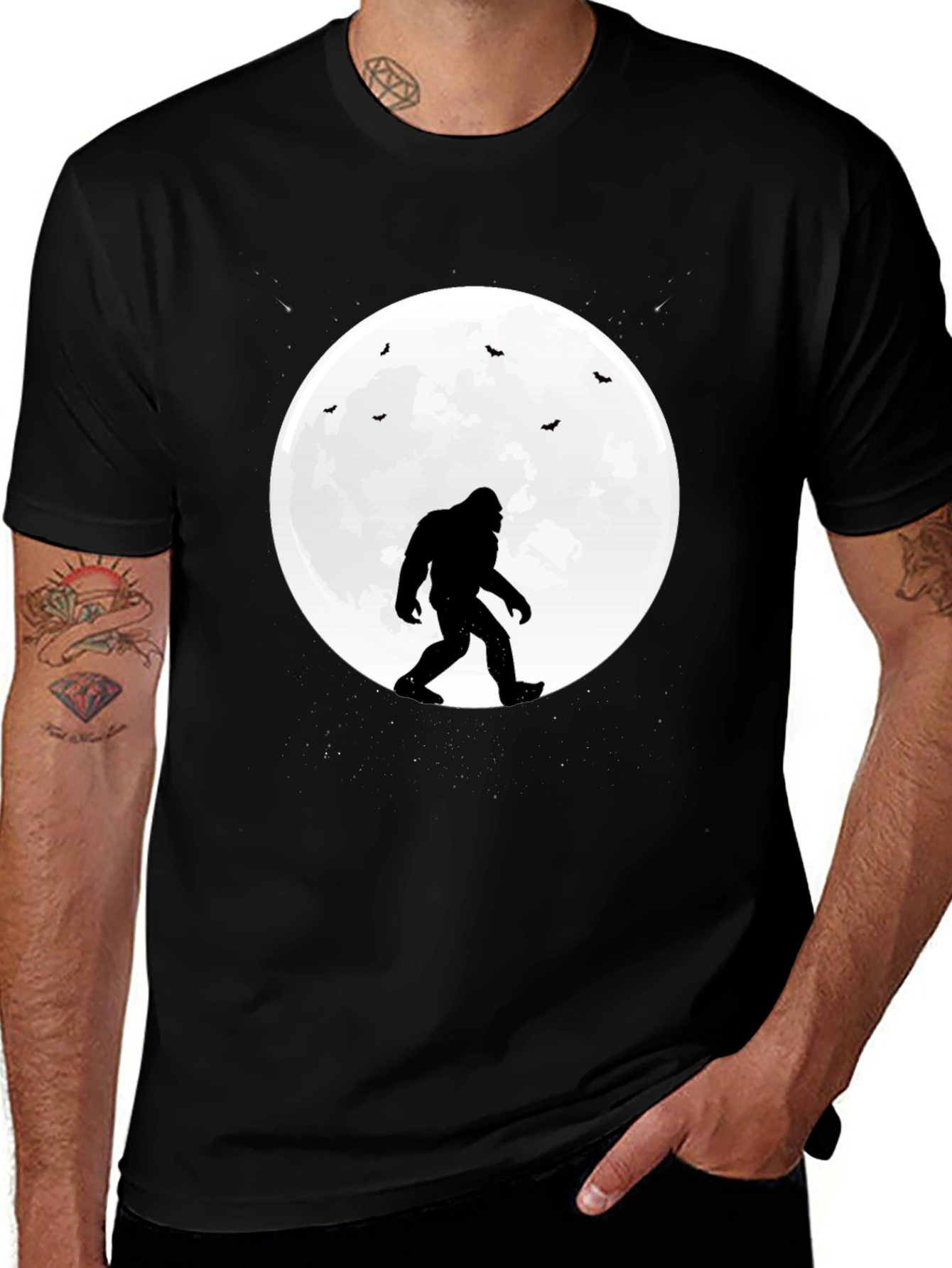 Bigfoot Moon T-Shirt - Mythical Creature Tee