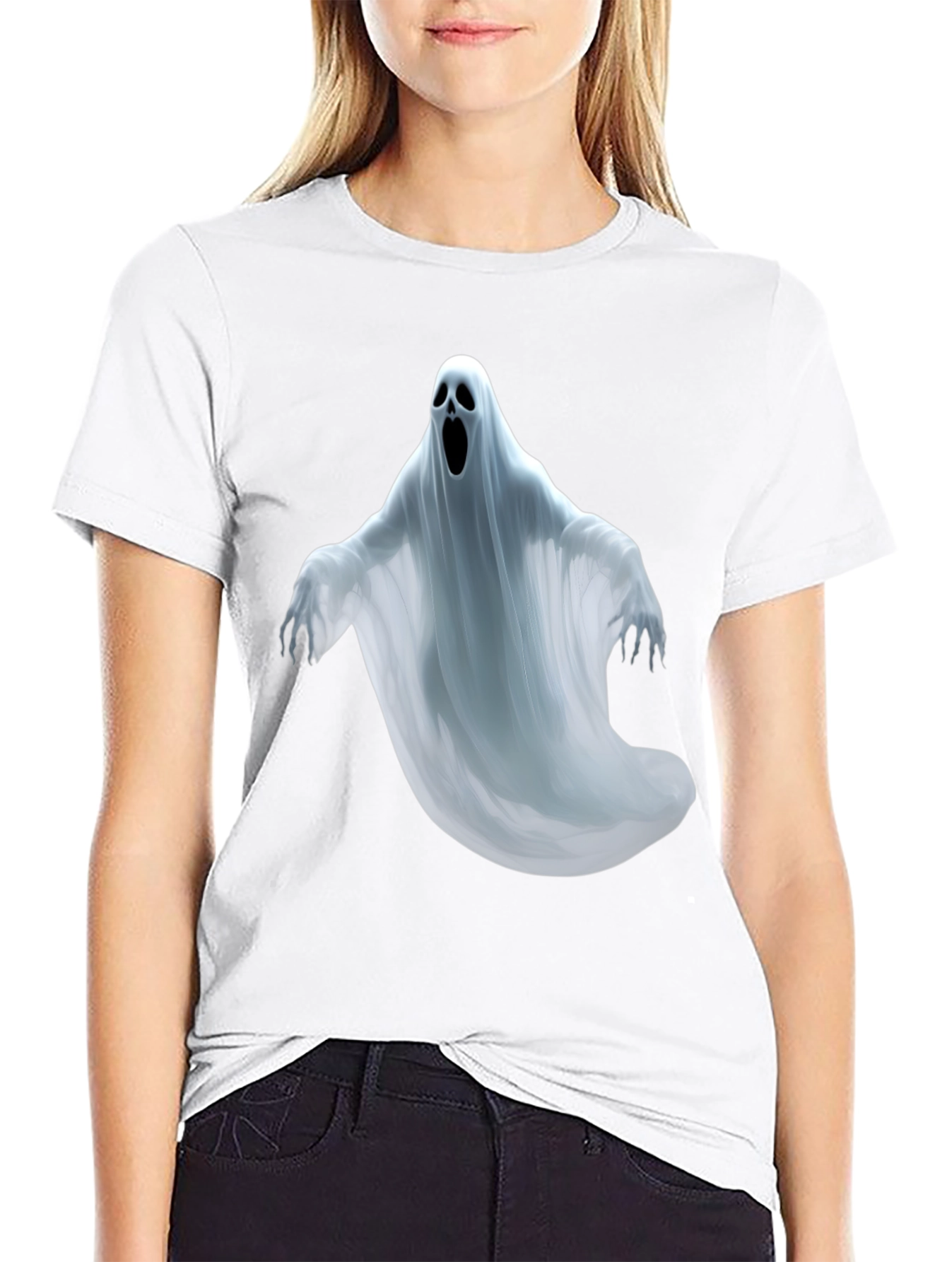 Spooky Ghost Graphic Tee - Halloween T-Shirt