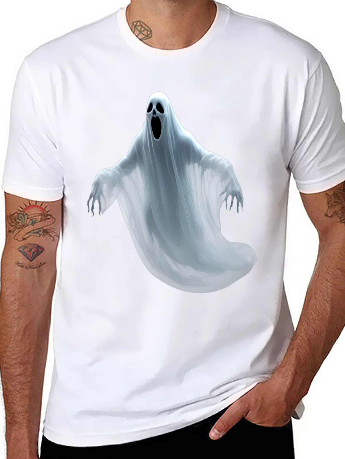 Spooky Ghost Graphic Tee - Halloween T-Shirt