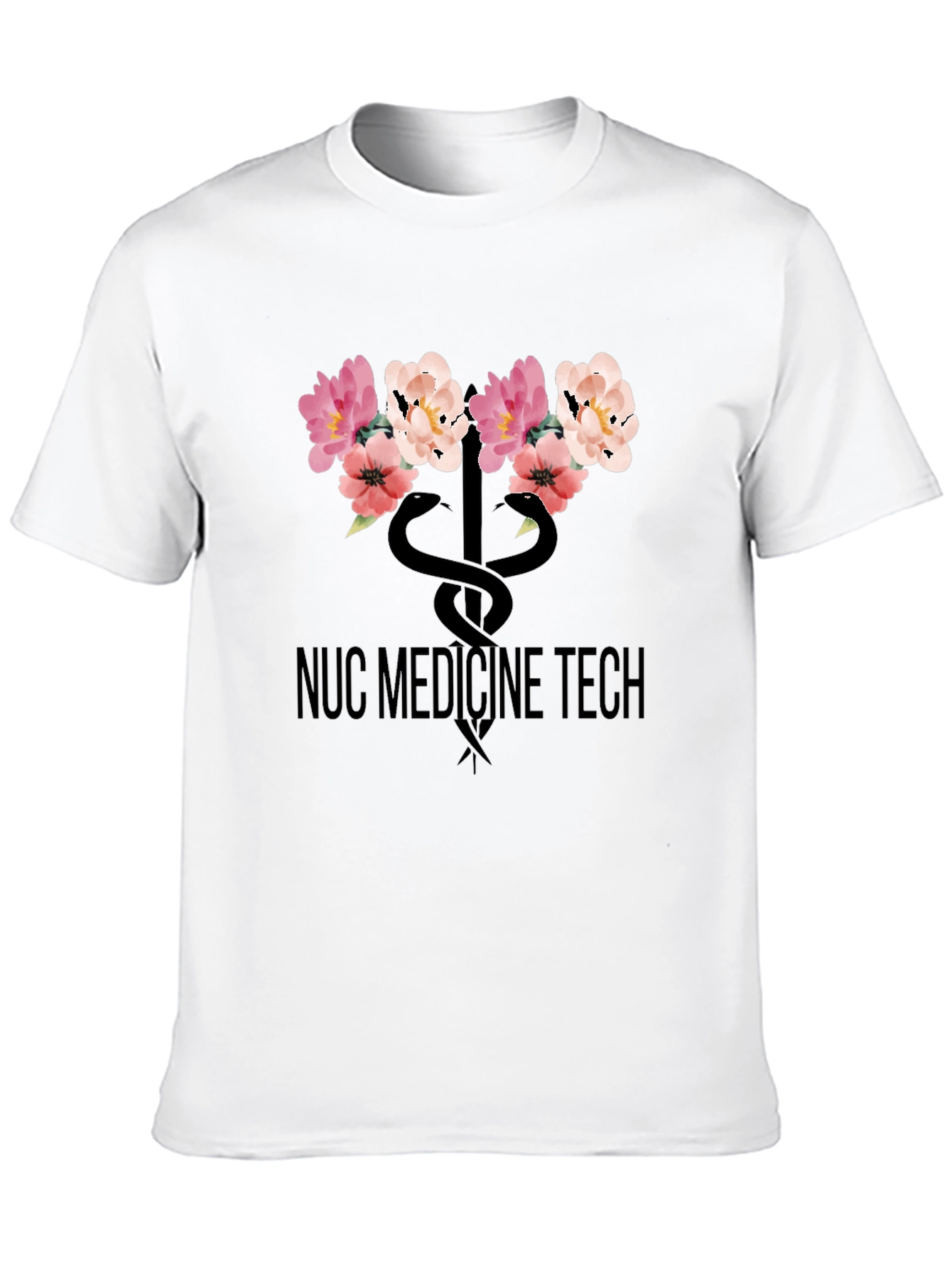 Nuc Medicine Tech Floral Caduceus T-Shirt