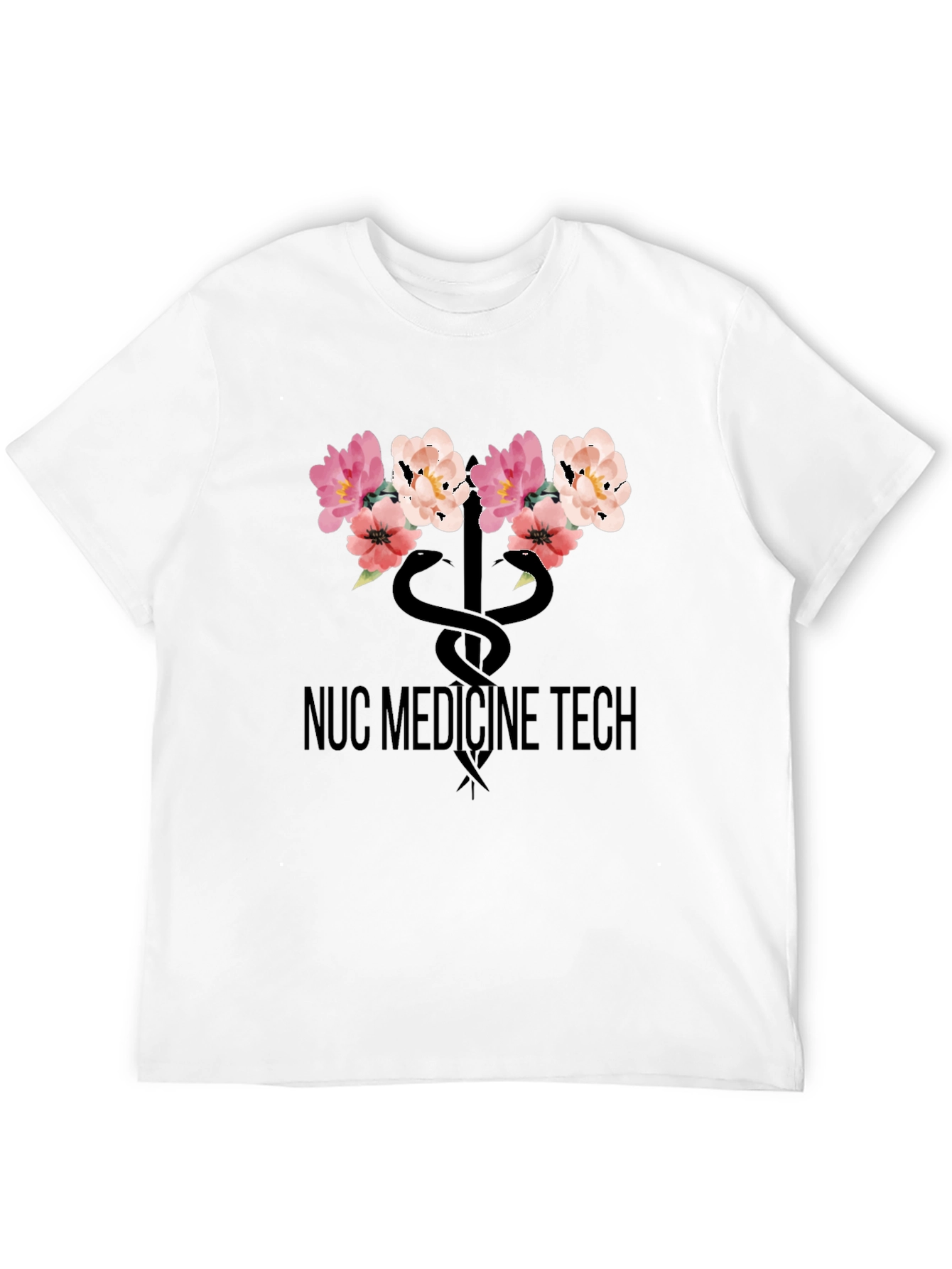 Nuc Medicine Tech Floral Caduceus T-Shirt