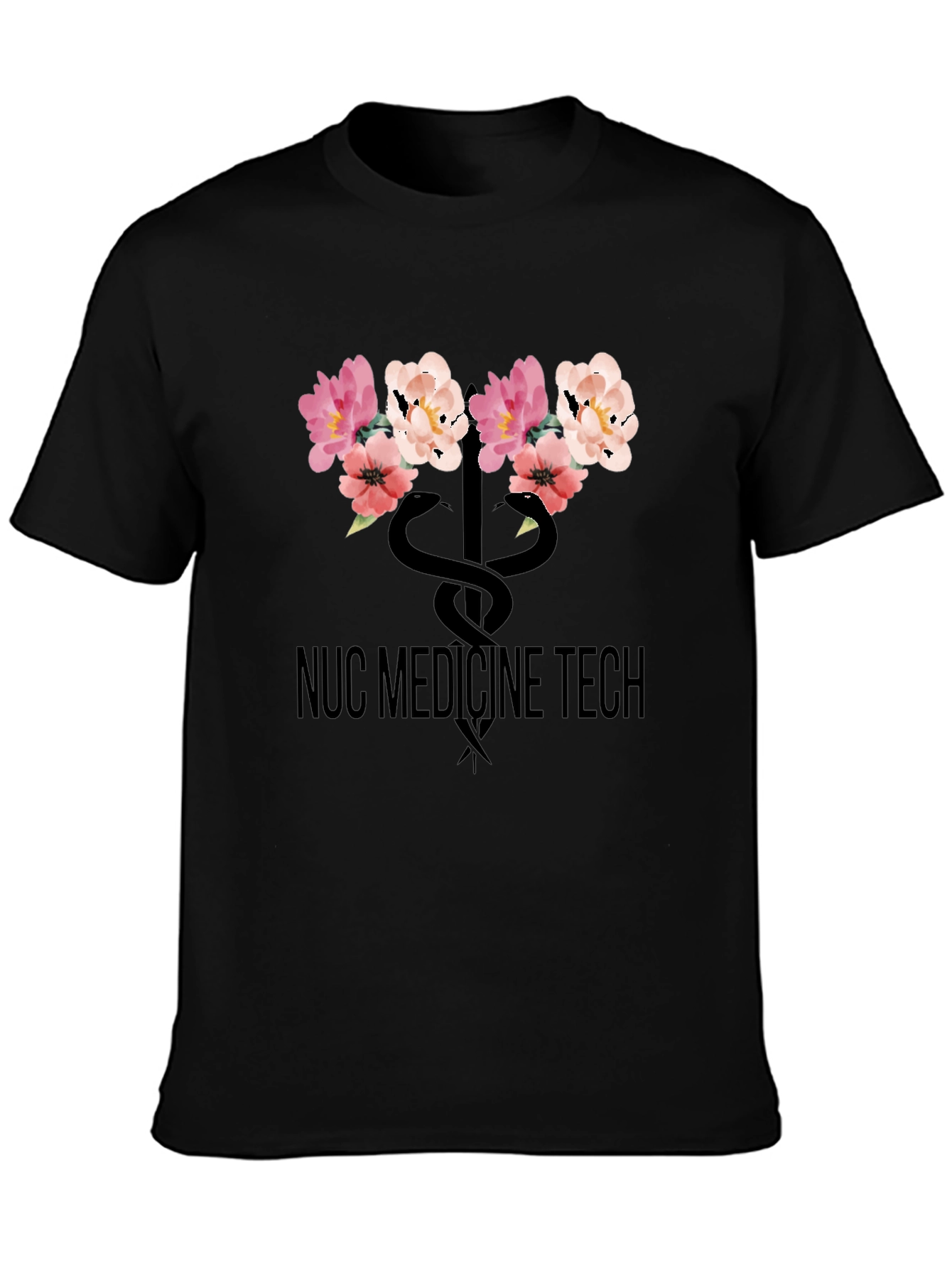 Nuc Medicine Tech Floral Caduceus T-Shirt