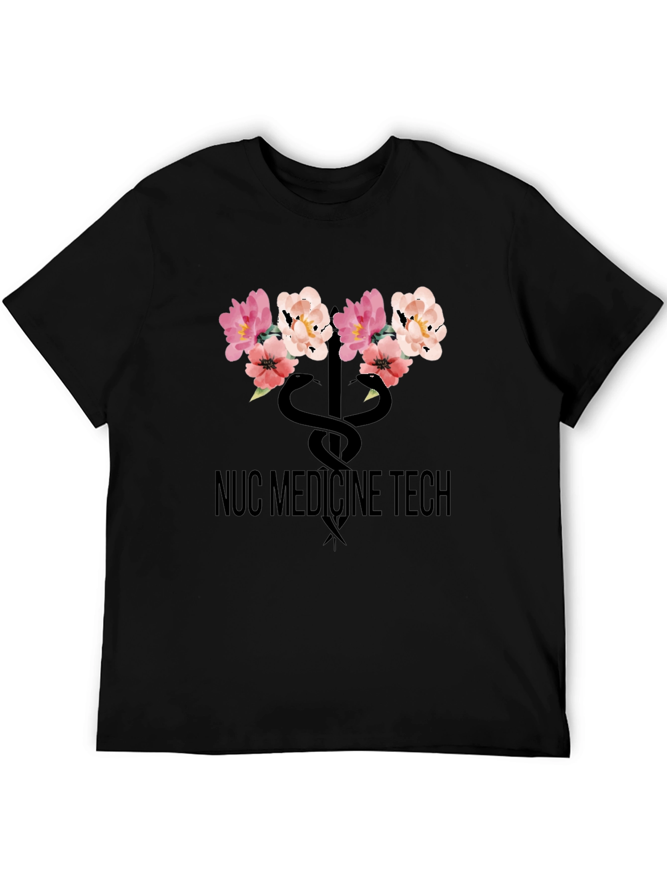Nuc Medicine Tech Floral Caduceus T-Shirt
