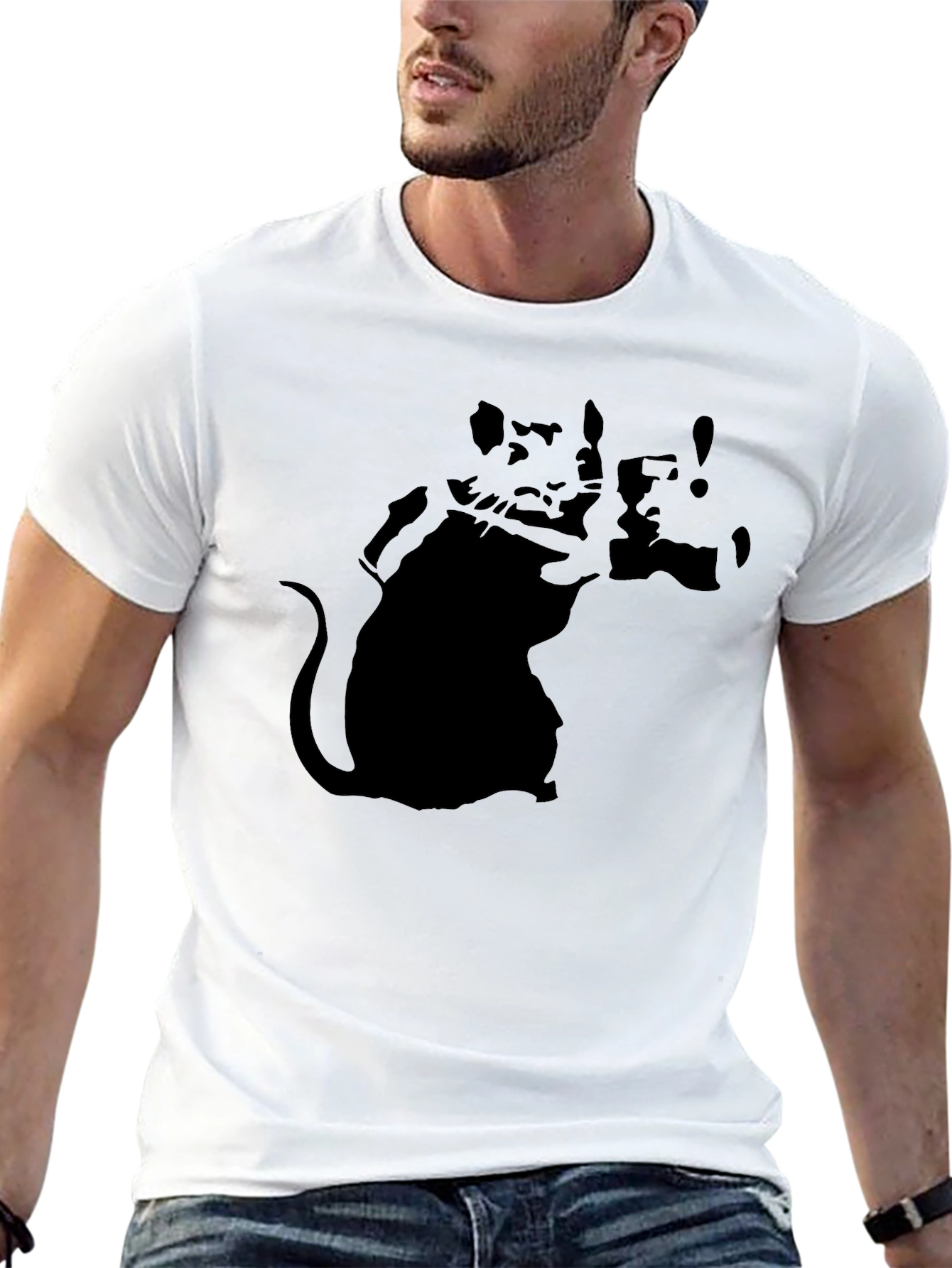 Banksy Rat Graphic Black T-Shirt