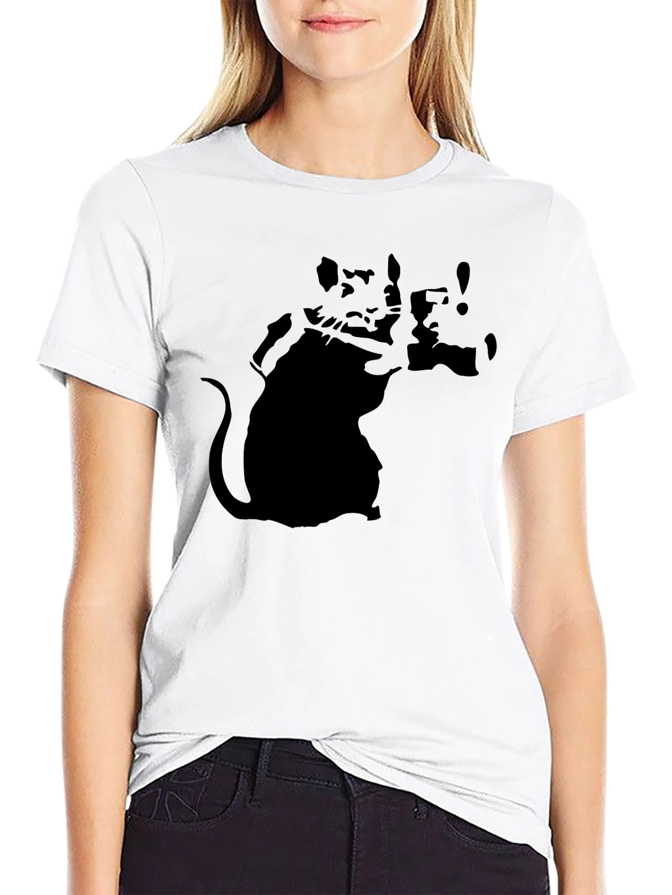 Banksy Rat Graphic Black T-Shirt