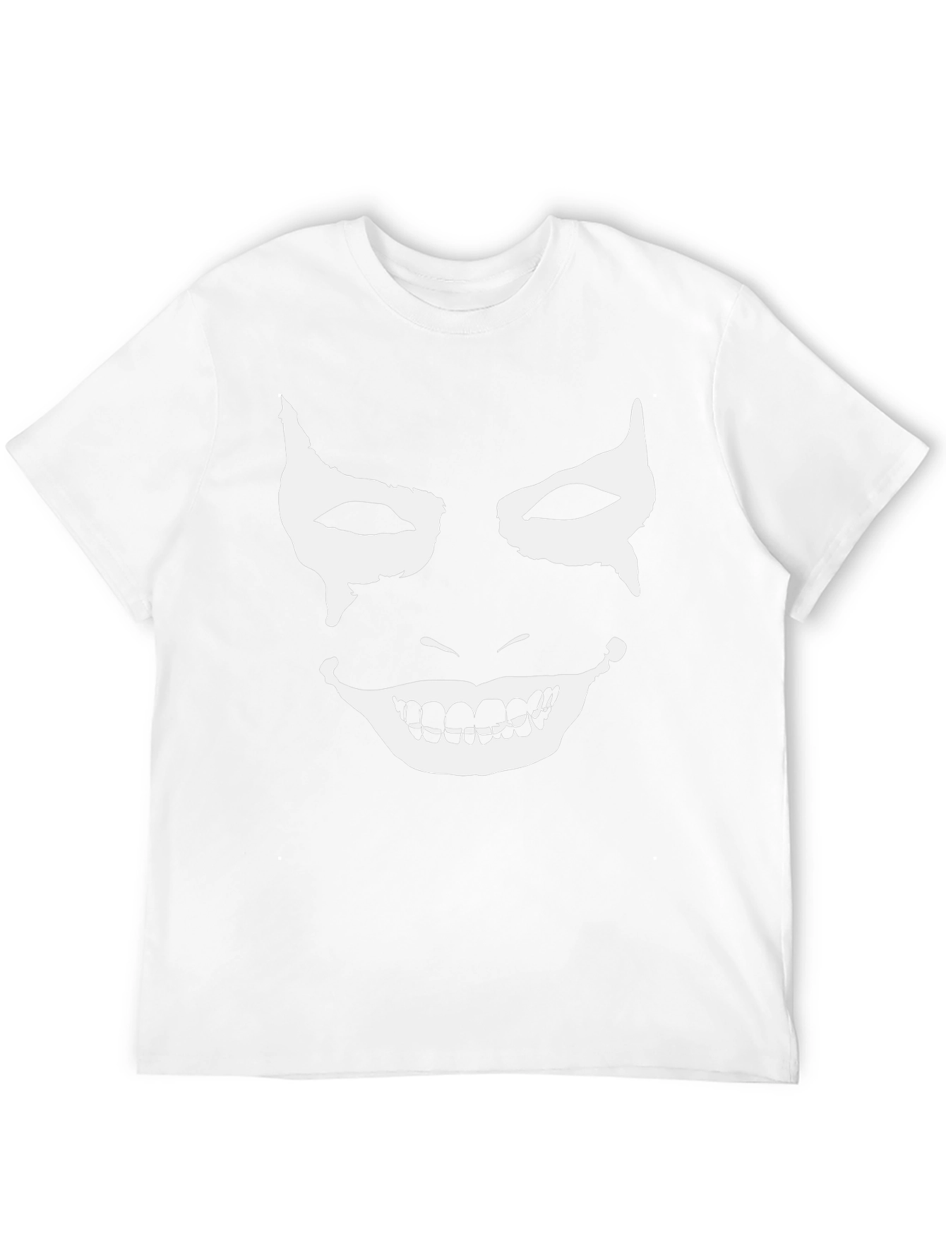 Creepy White Face Graphic Black T-Shirt