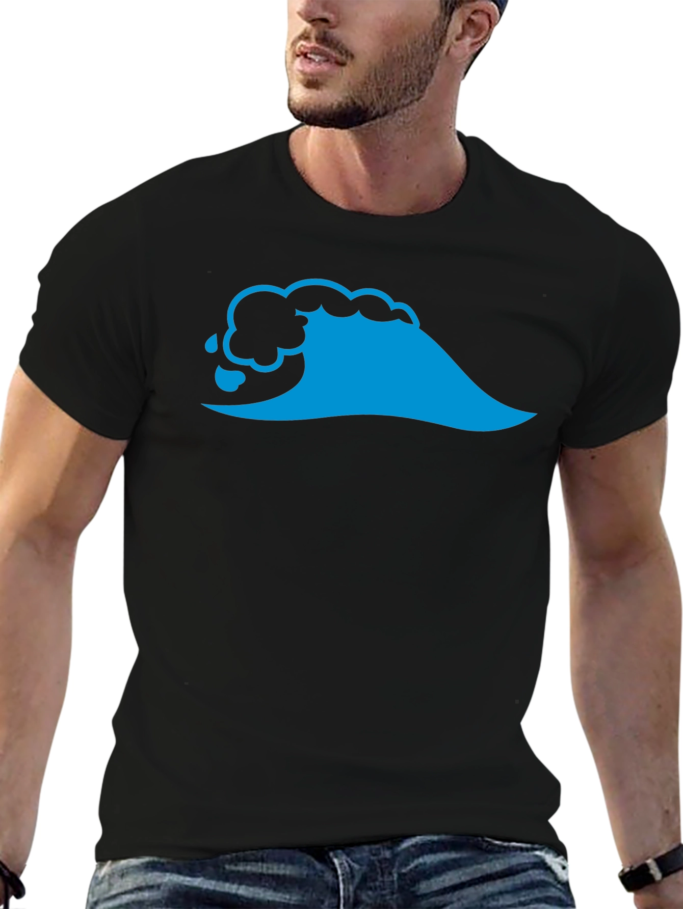 Wave Graphic Black T-Shirt - Casual Cool