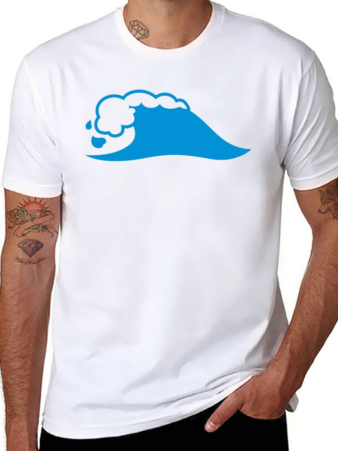 Wave Graphic Black T-Shirt - Casual Cool