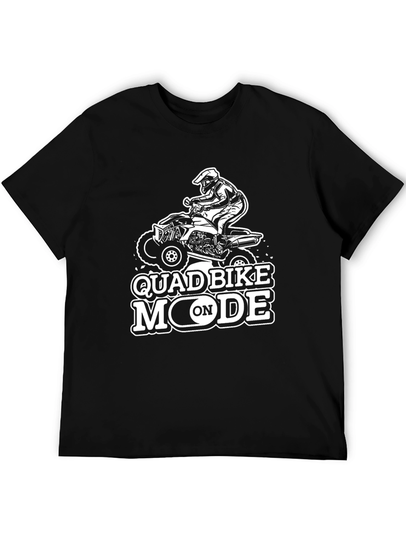 Quad Bike Mode On Black T-Shirt