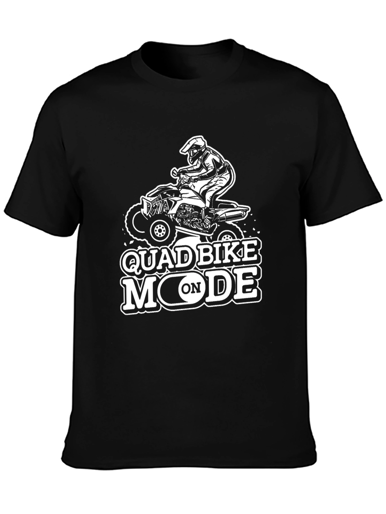 Quad Bike Mode On Black T-Shirt