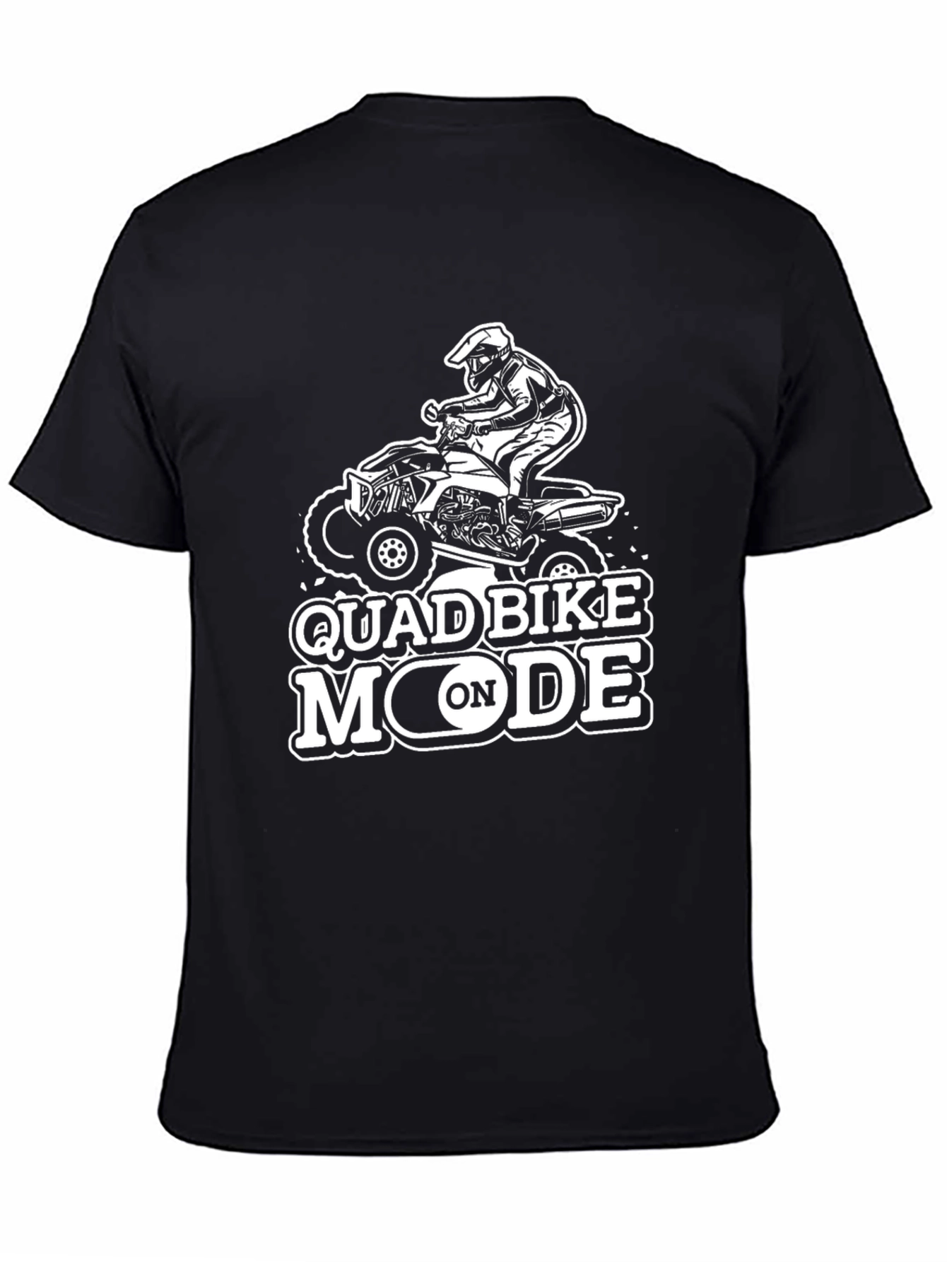 Quad Bike Mode On Black T-Shirt