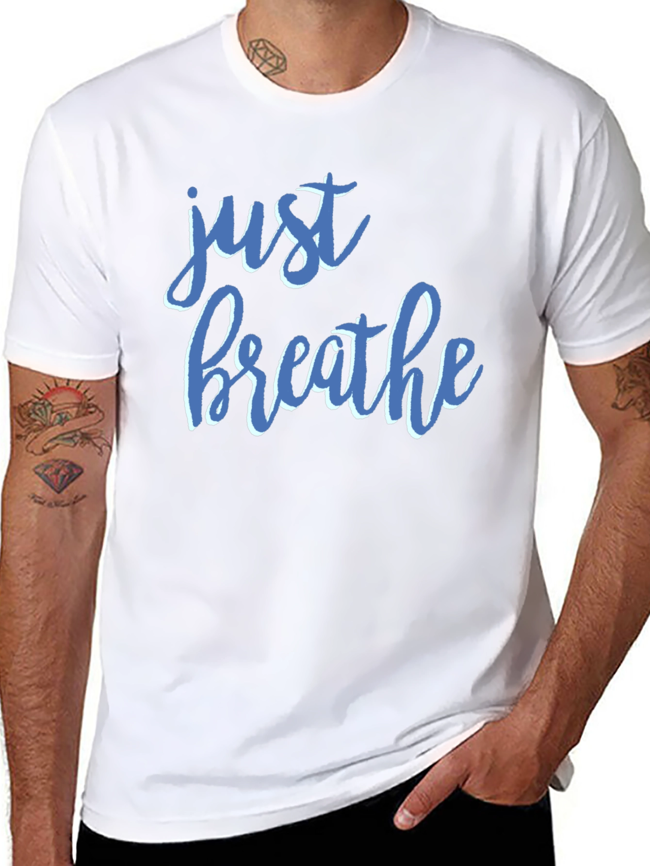 Just Breathe Black Graphic Tee