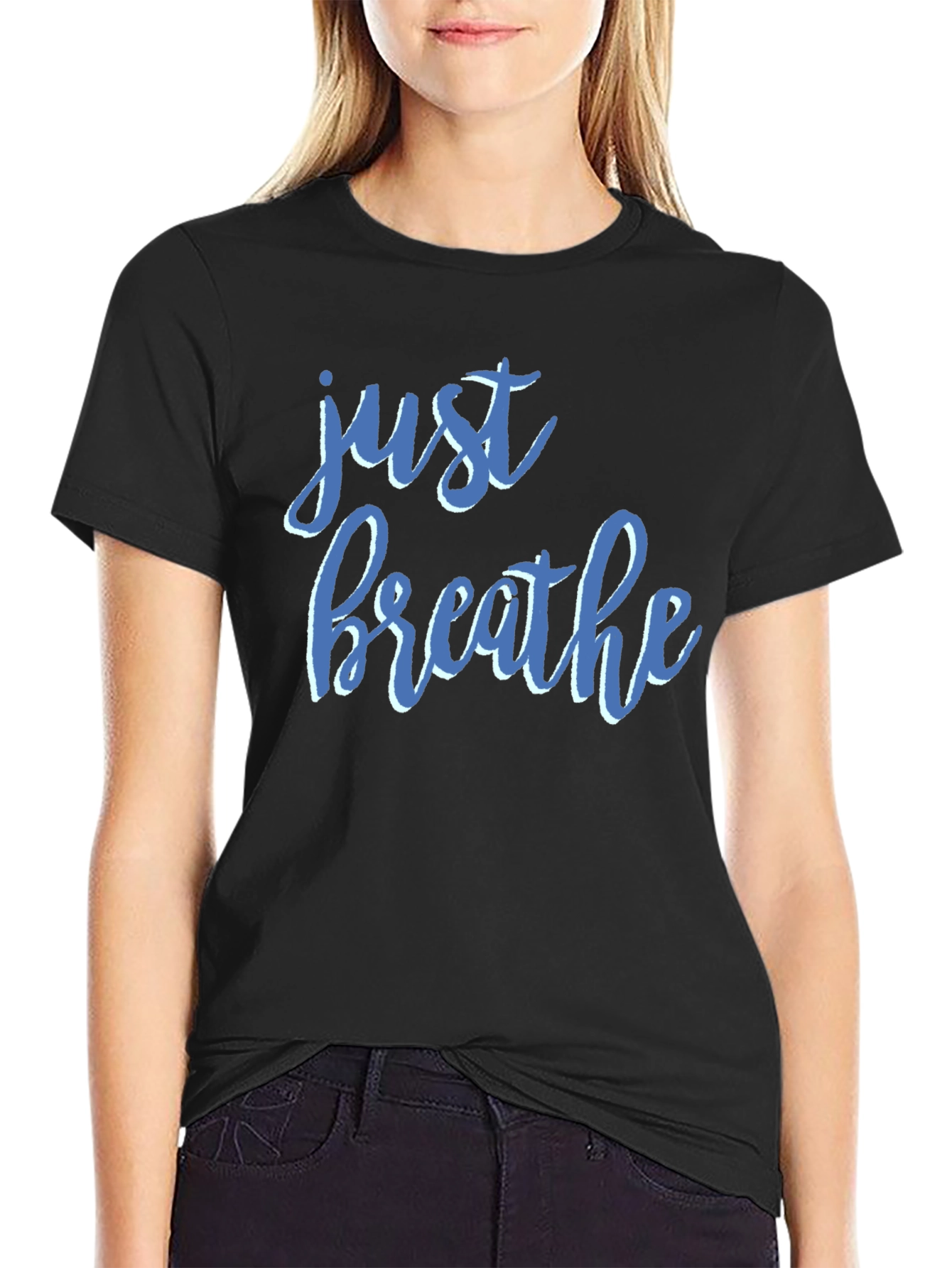 Just Breathe Black Graphic Tee