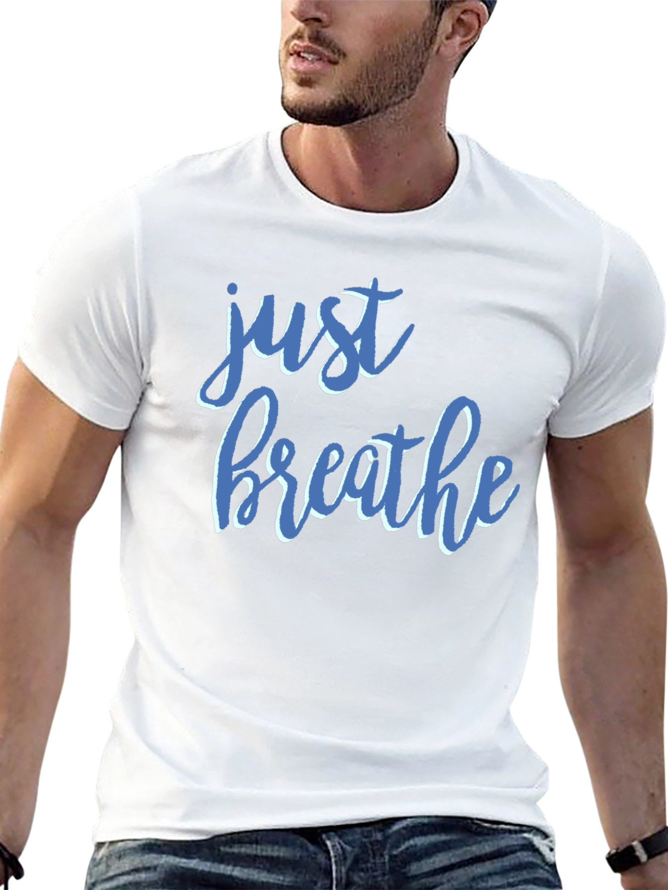 Just Breathe Black Graphic Tee