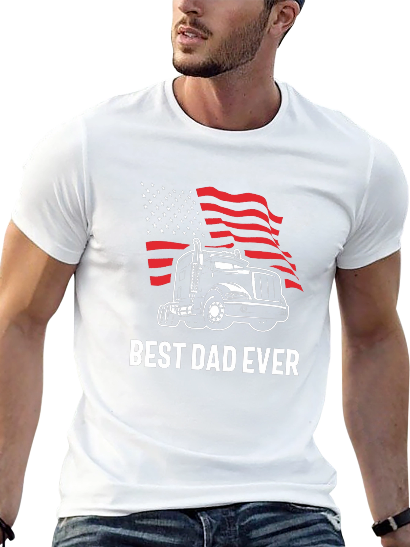 Best Dad Ever Trucker Graphic Tee