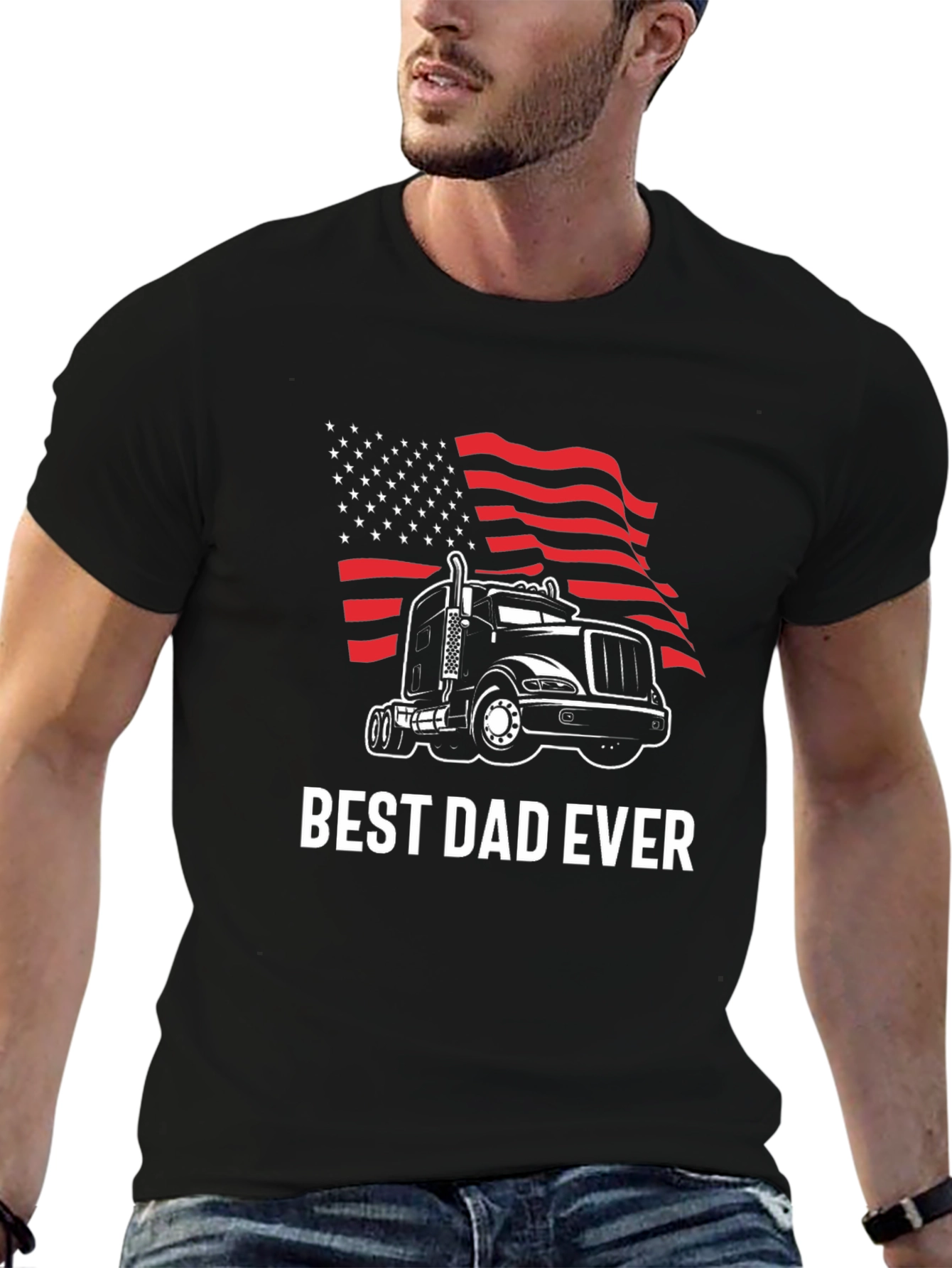 Best Dad Ever Trucker Graphic Tee