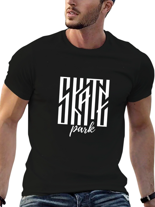 Skate Park Graphic Tee - Stylish Black Cotton T-Shirt