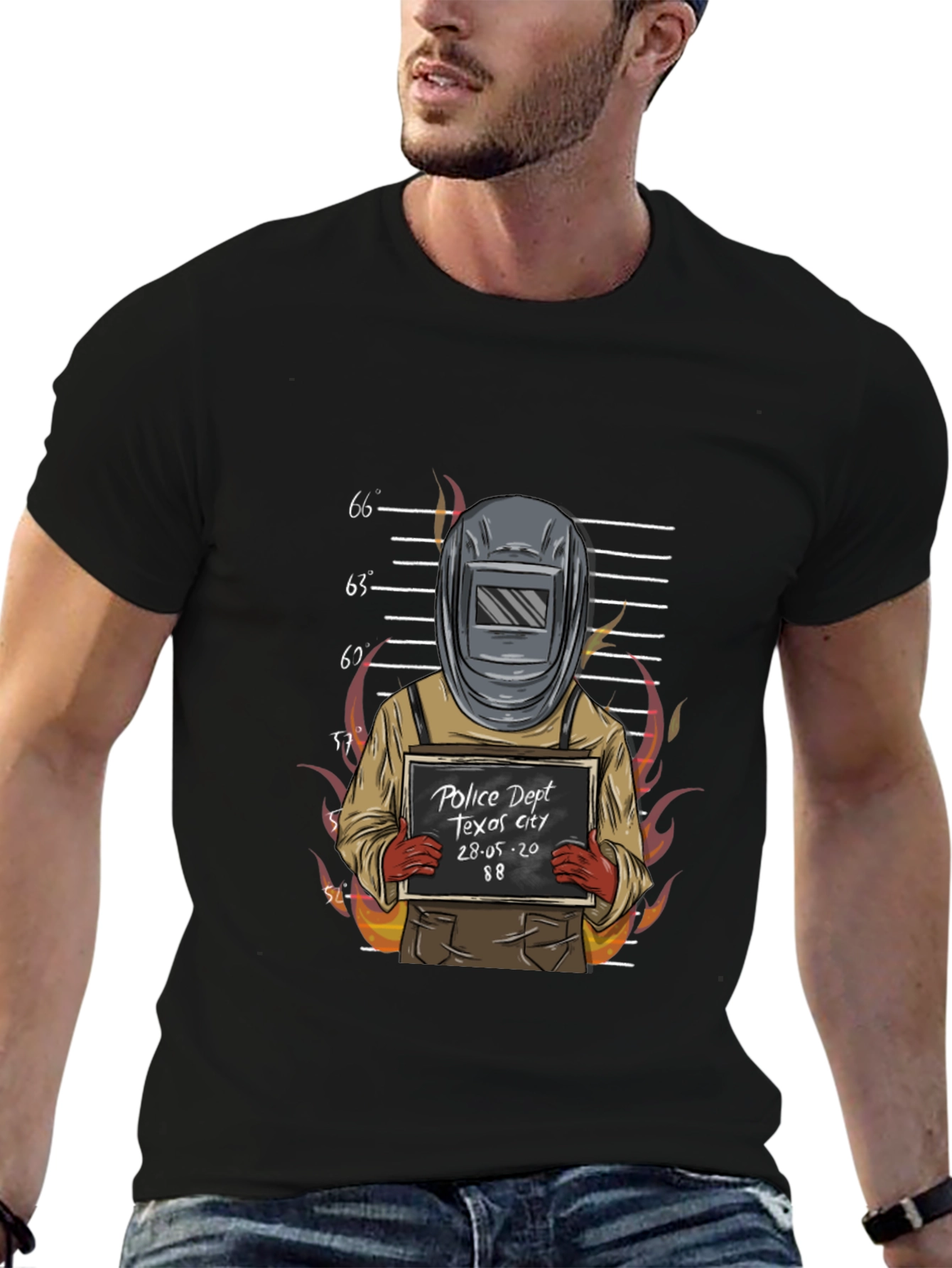 Welder Mugshot Graphic Tee - Texas City Police