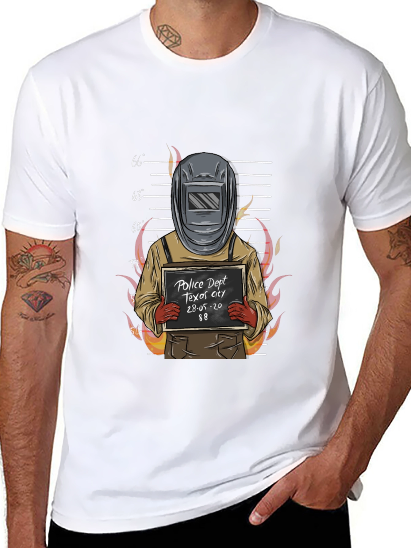 Welder Mugshot Graphic Tee - Texas City Police