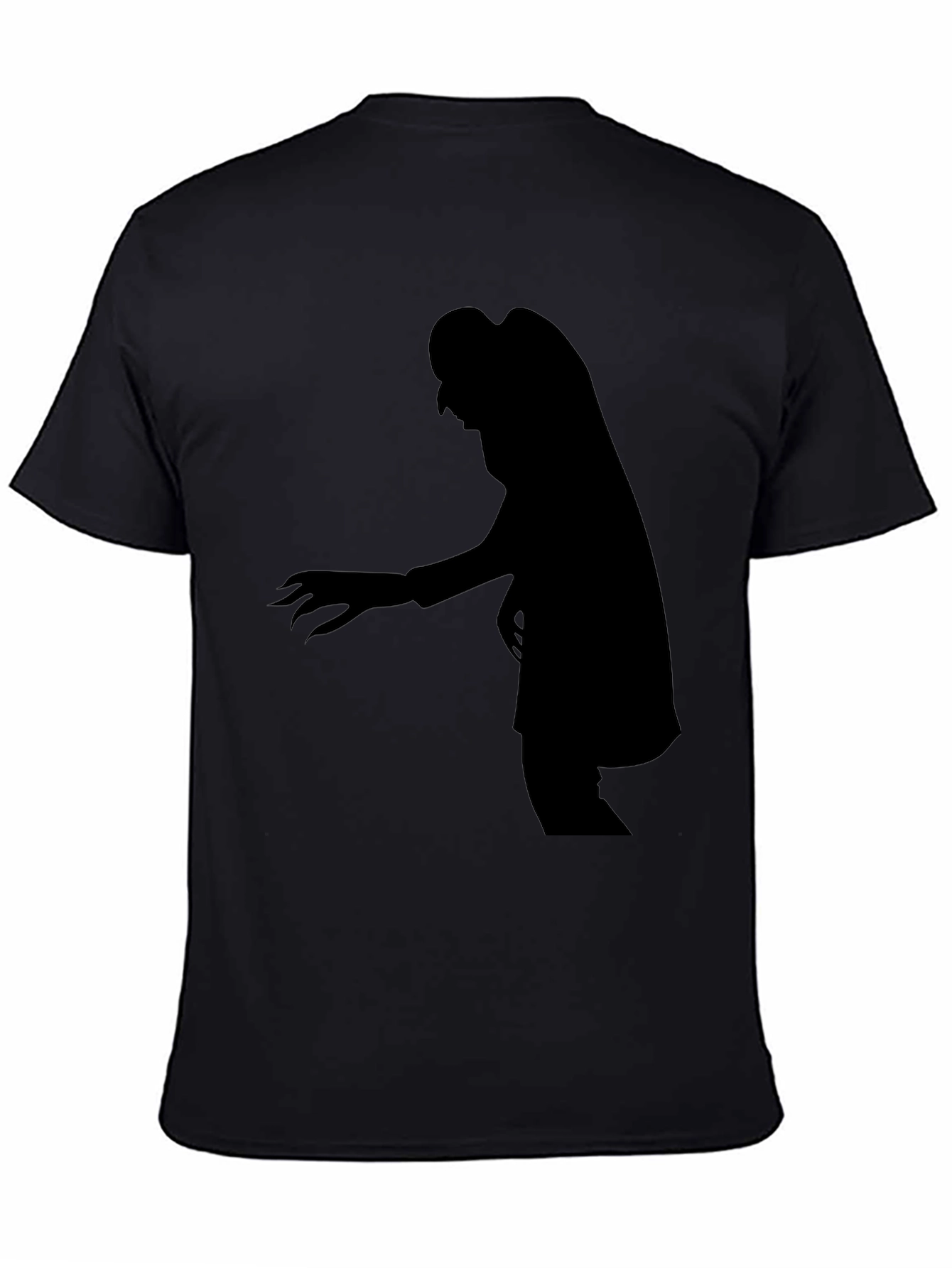 Witch Silhouette Graphic Tee - Black Cotton T-Shirt