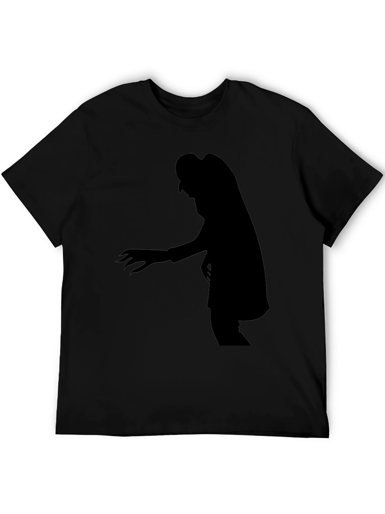 Witch Silhouette Graphic Tee - Black Cotton T-Shirt