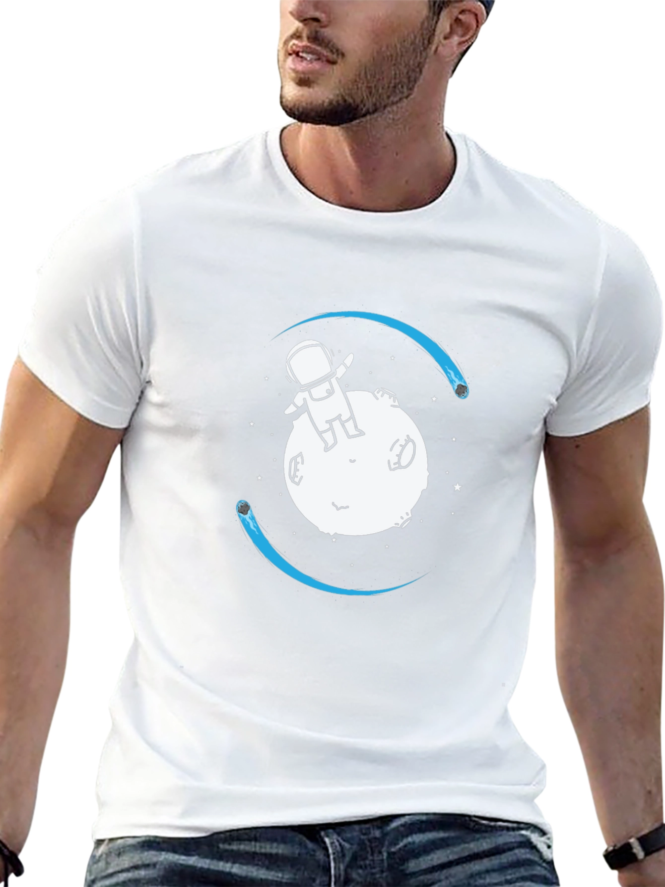Astronaut Moon Landing Graphic T-Shirt