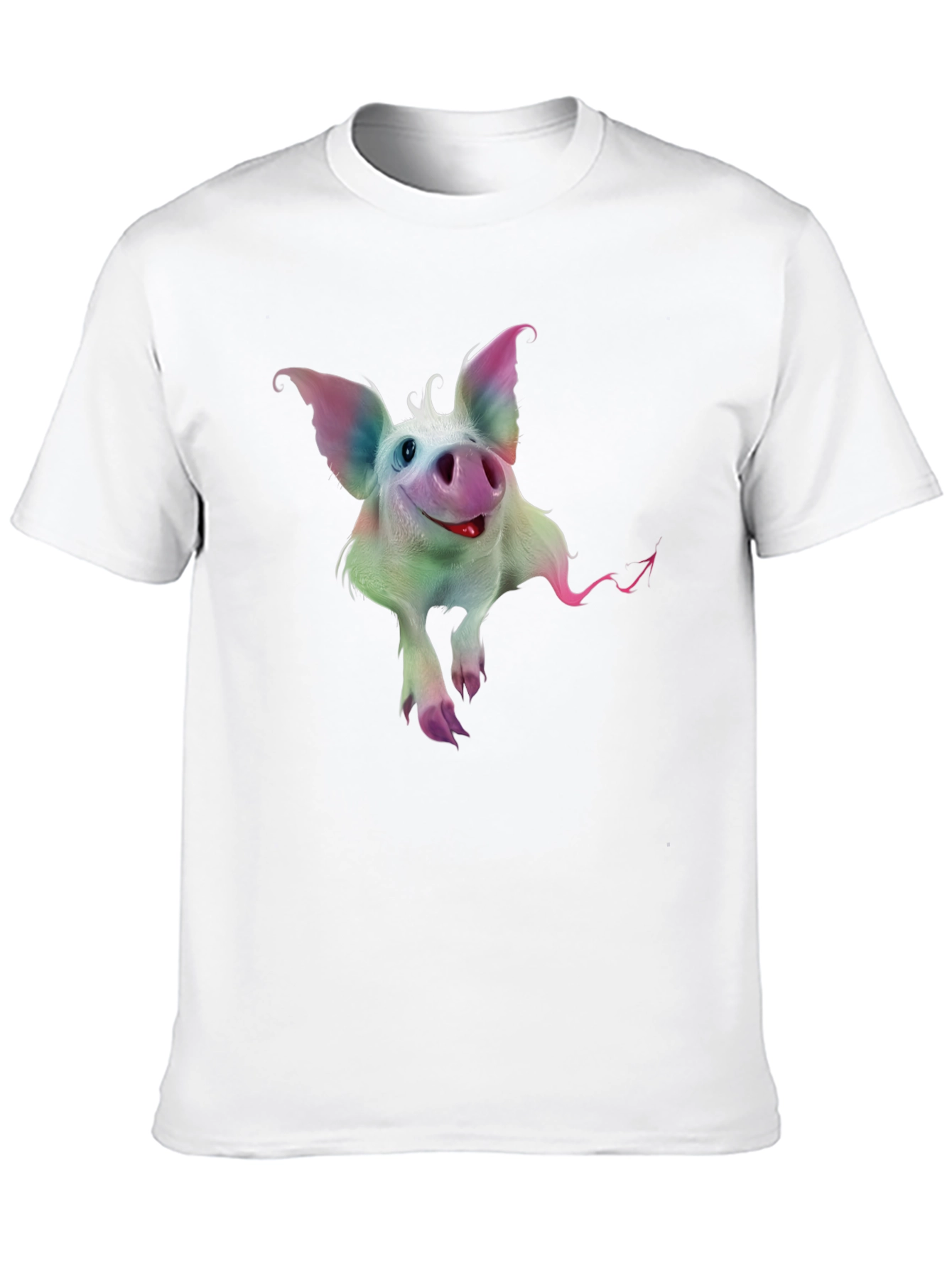 Whimsical Pig Graphic Tee - Quirky Black T-Shirt